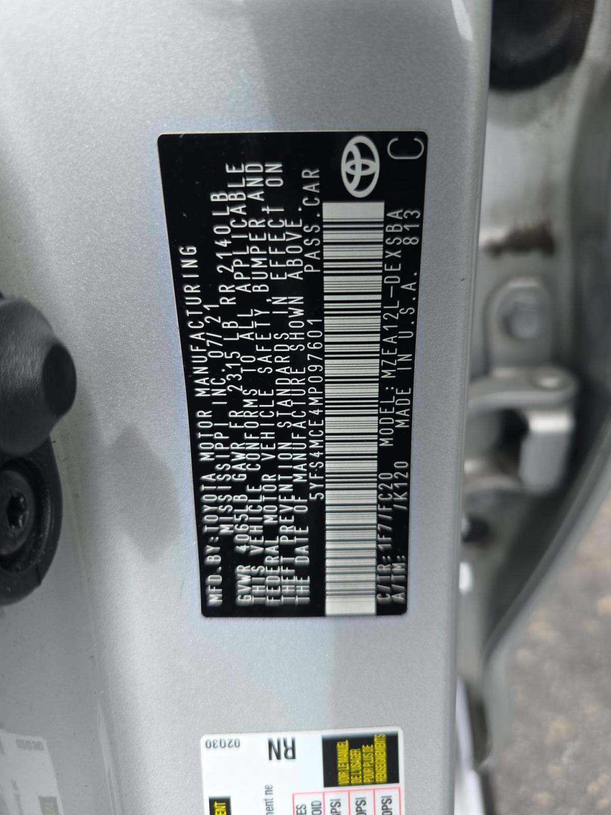 2021 Toyota Corolla SE FWD
