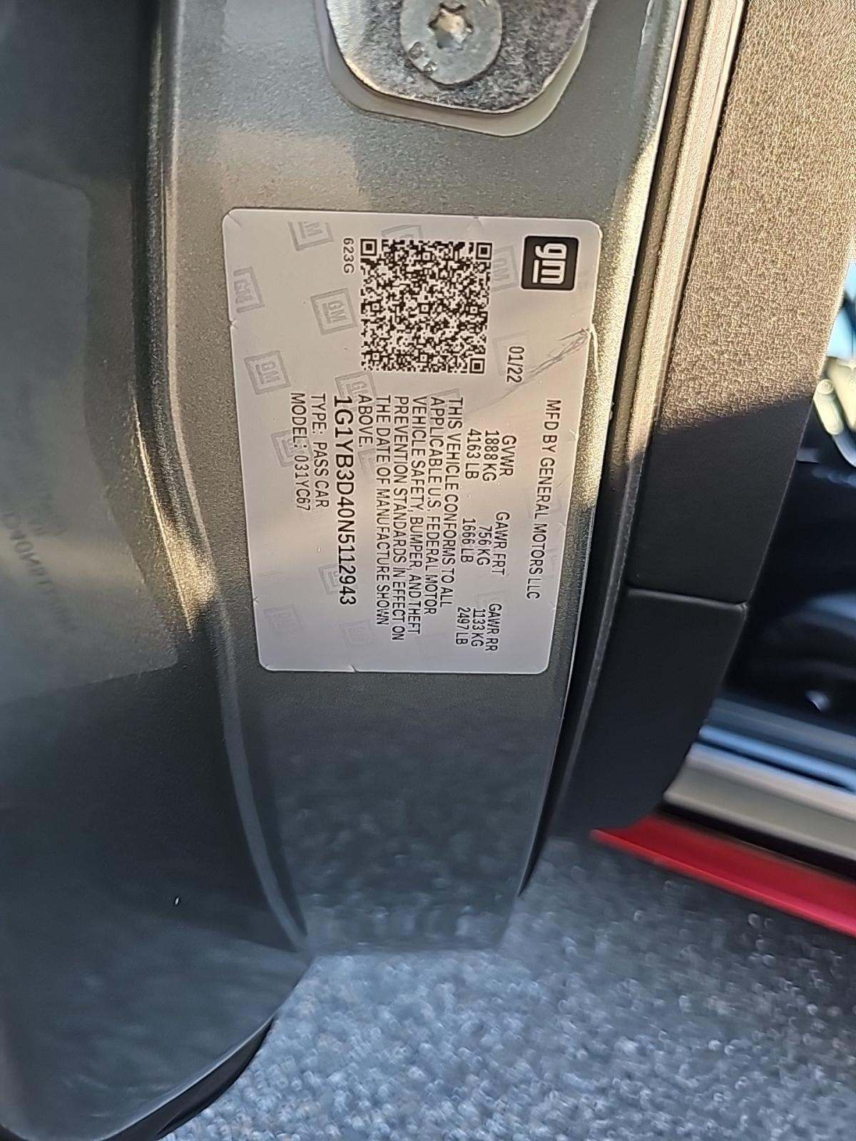 2022 Chevrolet Corvette Stingray RWD