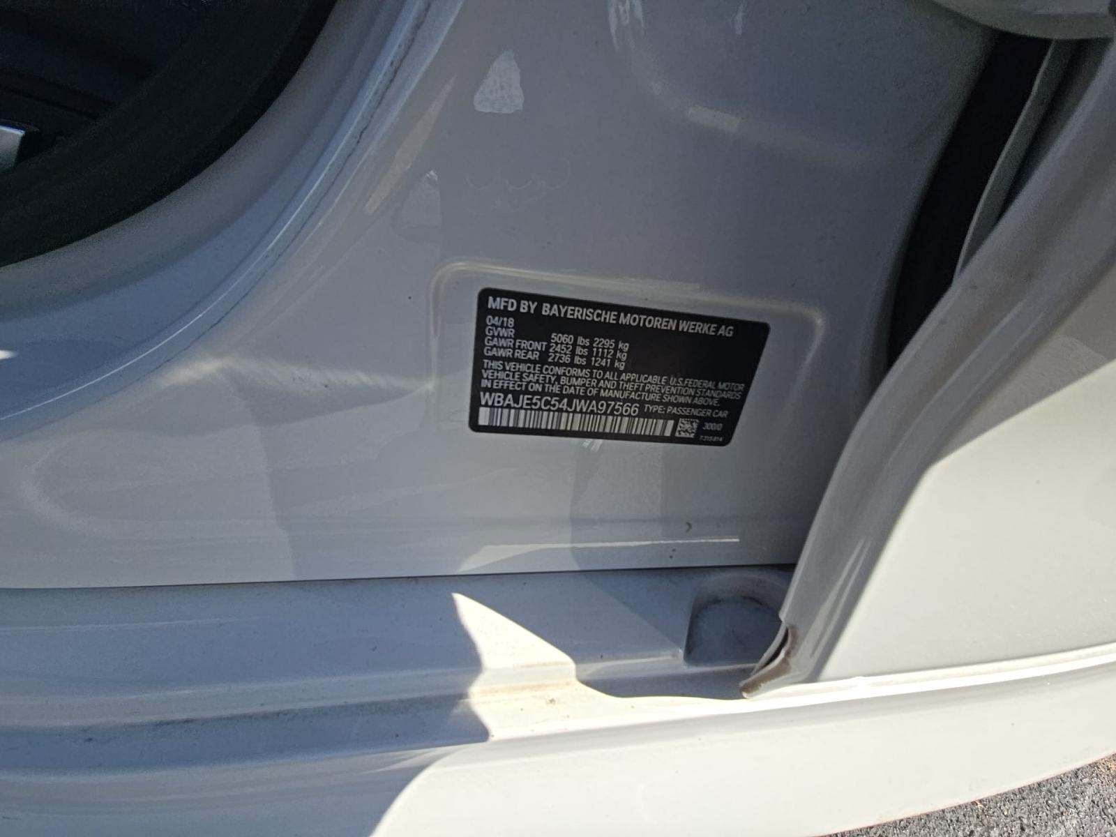 2018 BMW 5 Series 540i RWD