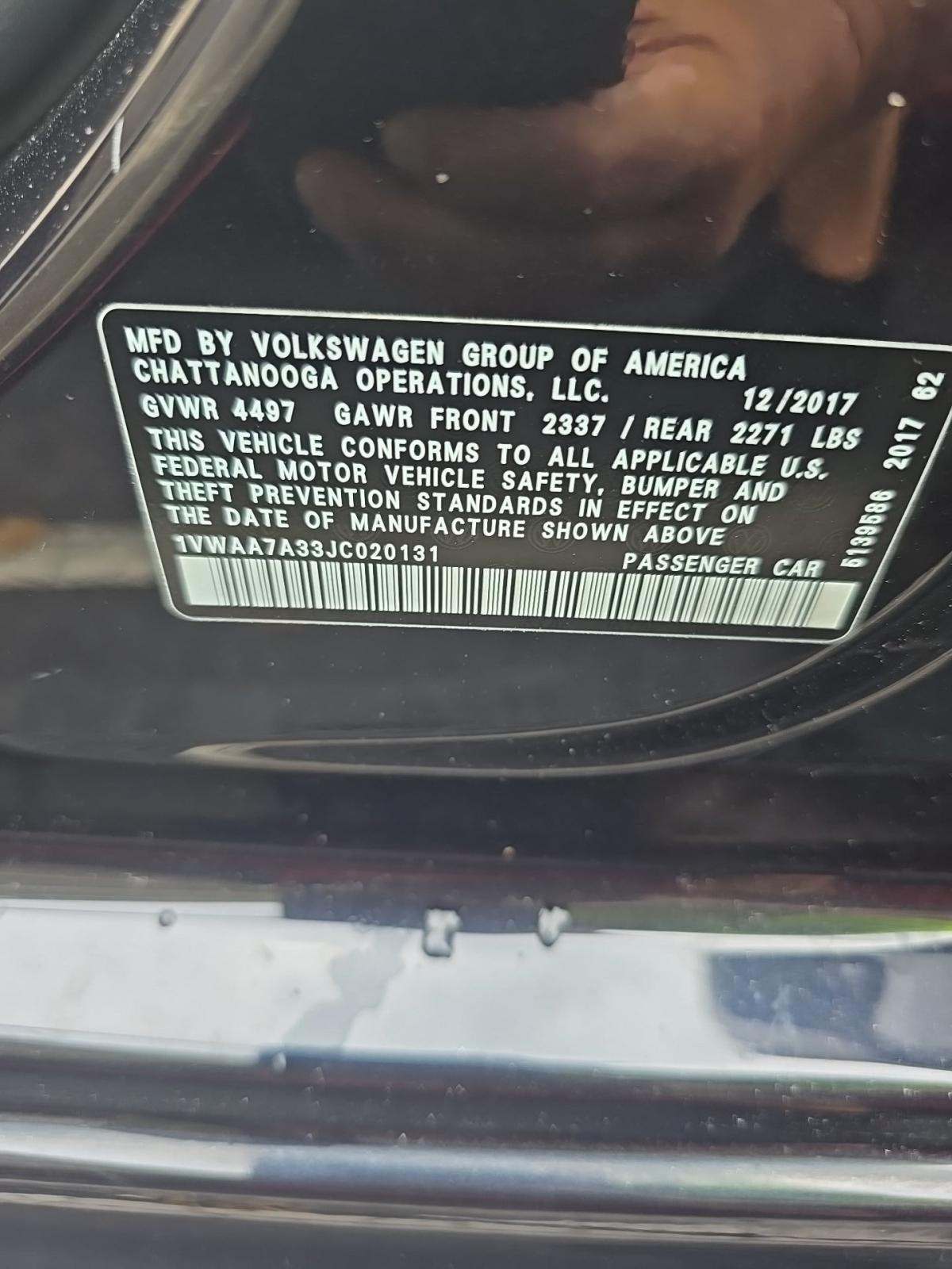 2018 Volkswagen Passat 2.0T R-Line FWD