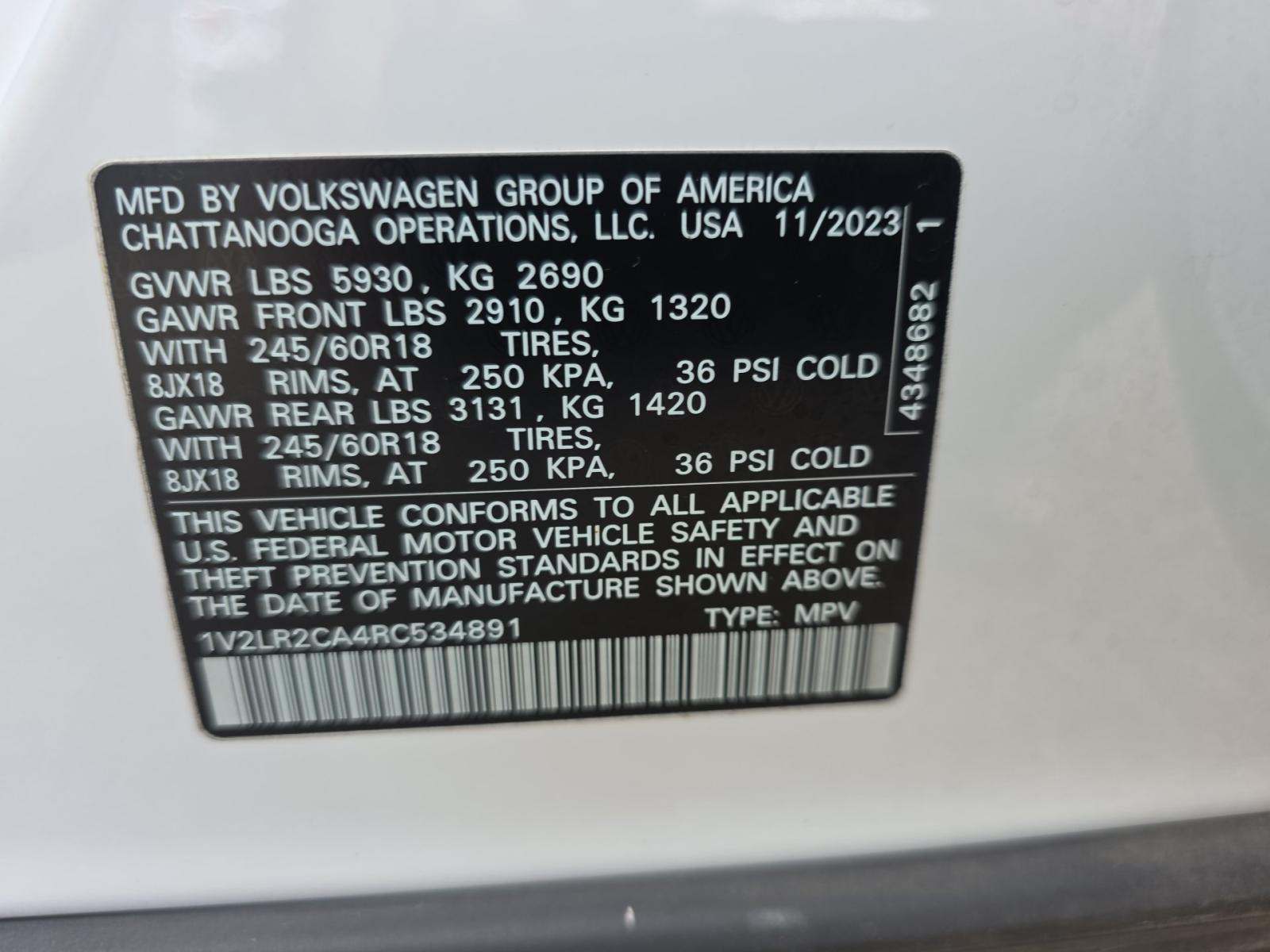 2024 Volkswagen Atlas 2.0T SE AWD