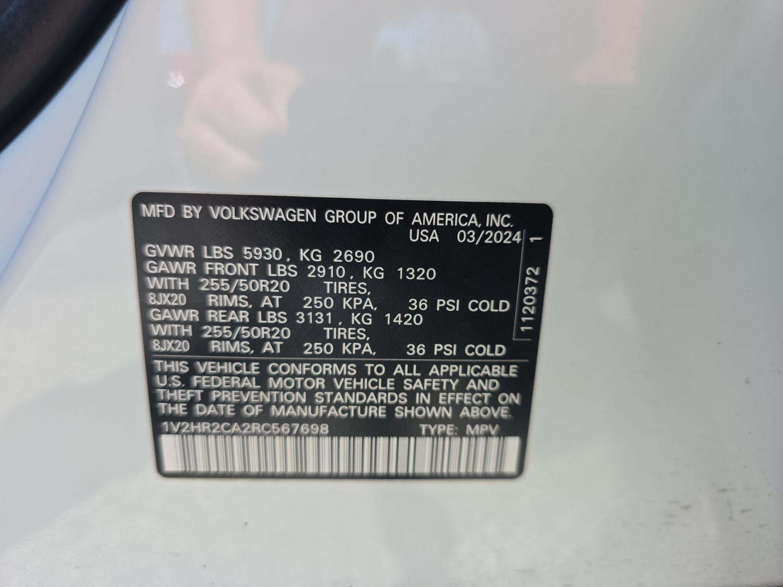 2024 Volkswagen Atlas 2.0T SE AWD