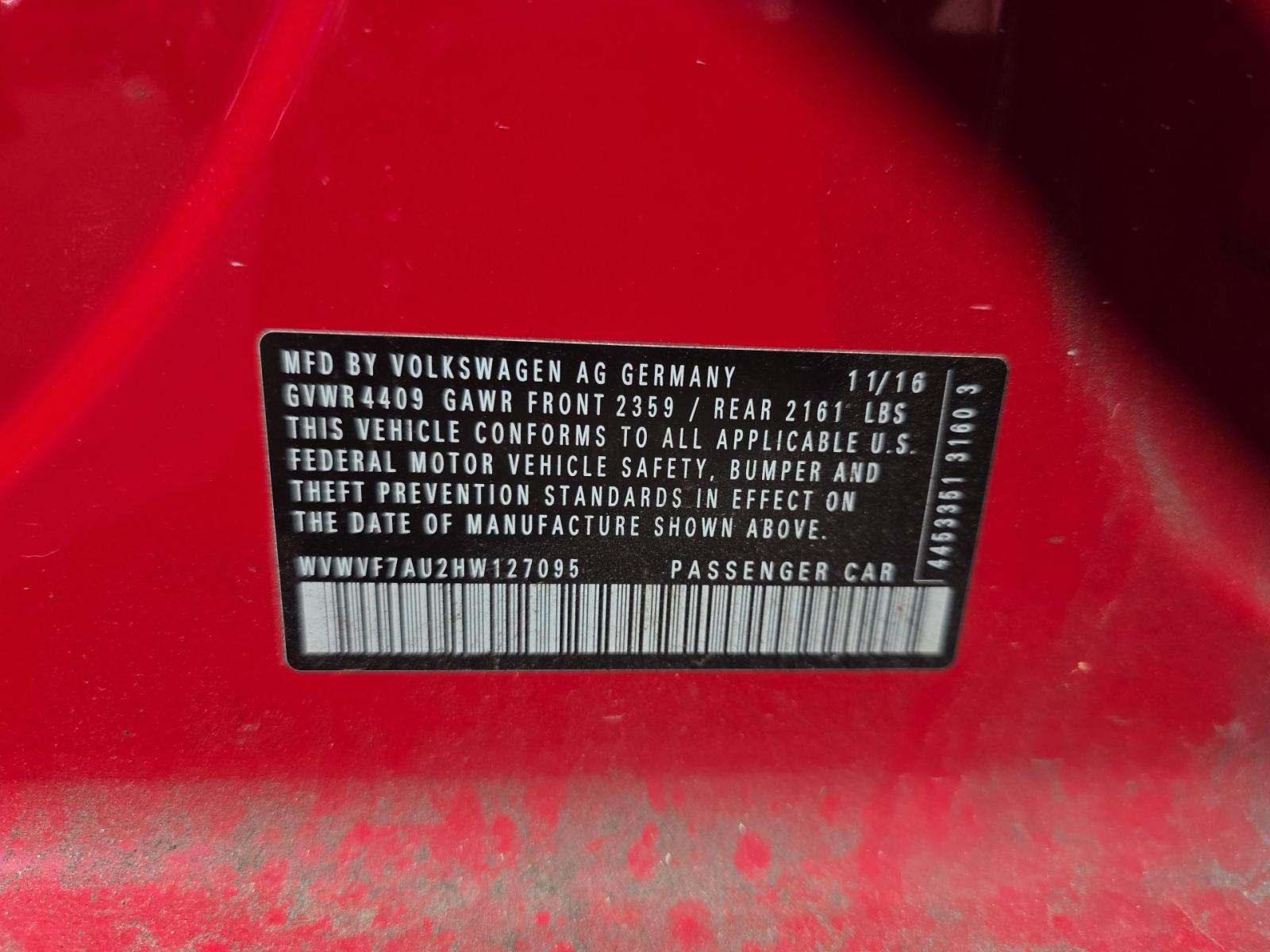 2017 Volkswagen Golf R 2.0T AWD