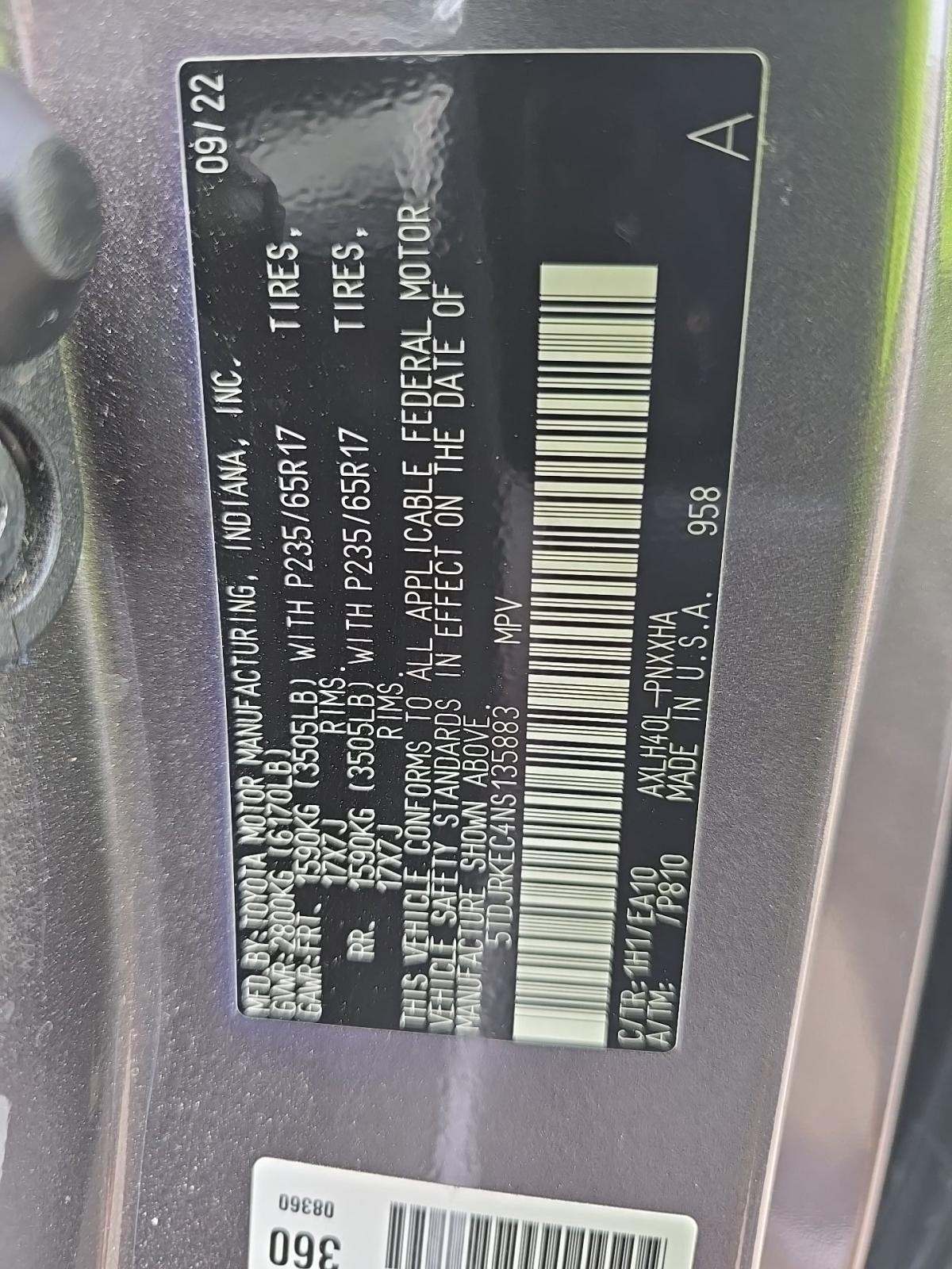 2022 Toyota Sienna XLE FWD