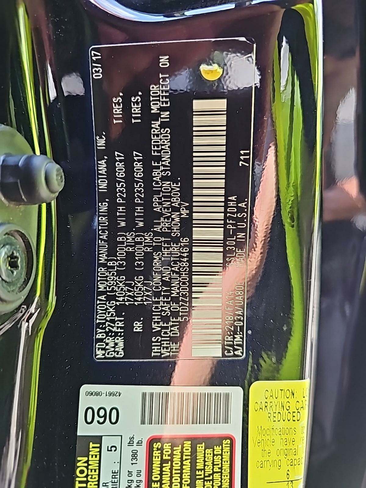 2017 Toyota Sienna L FWD