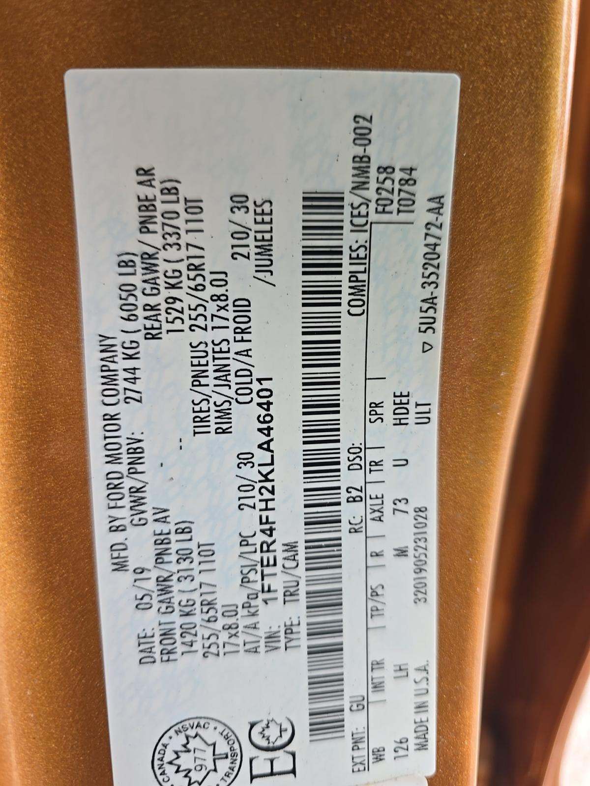 2019 Ford Ranger XLT AWD