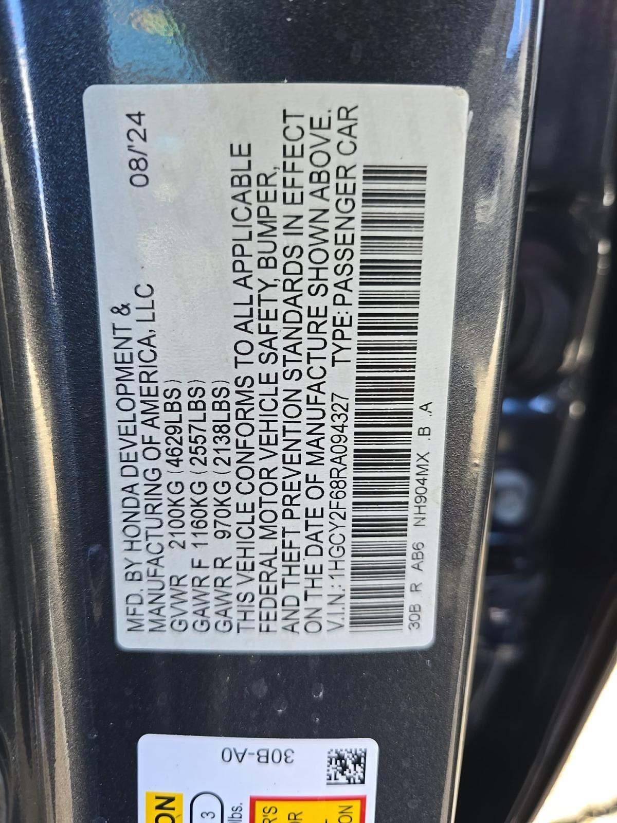 2024 Honda Accord Hybrid EX-L FWD