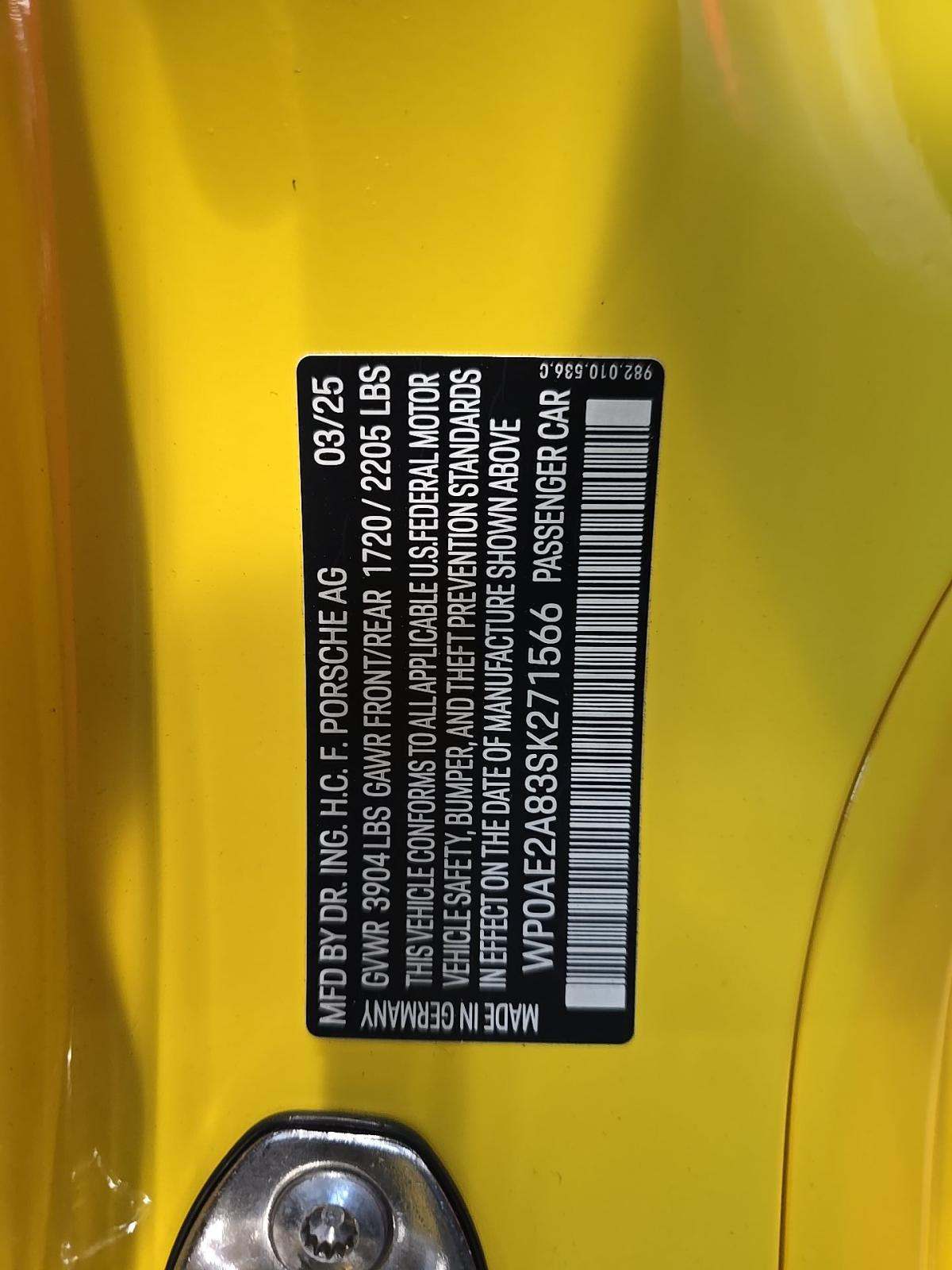 2025 Porsche 718 Cayman GT4 RS RWD