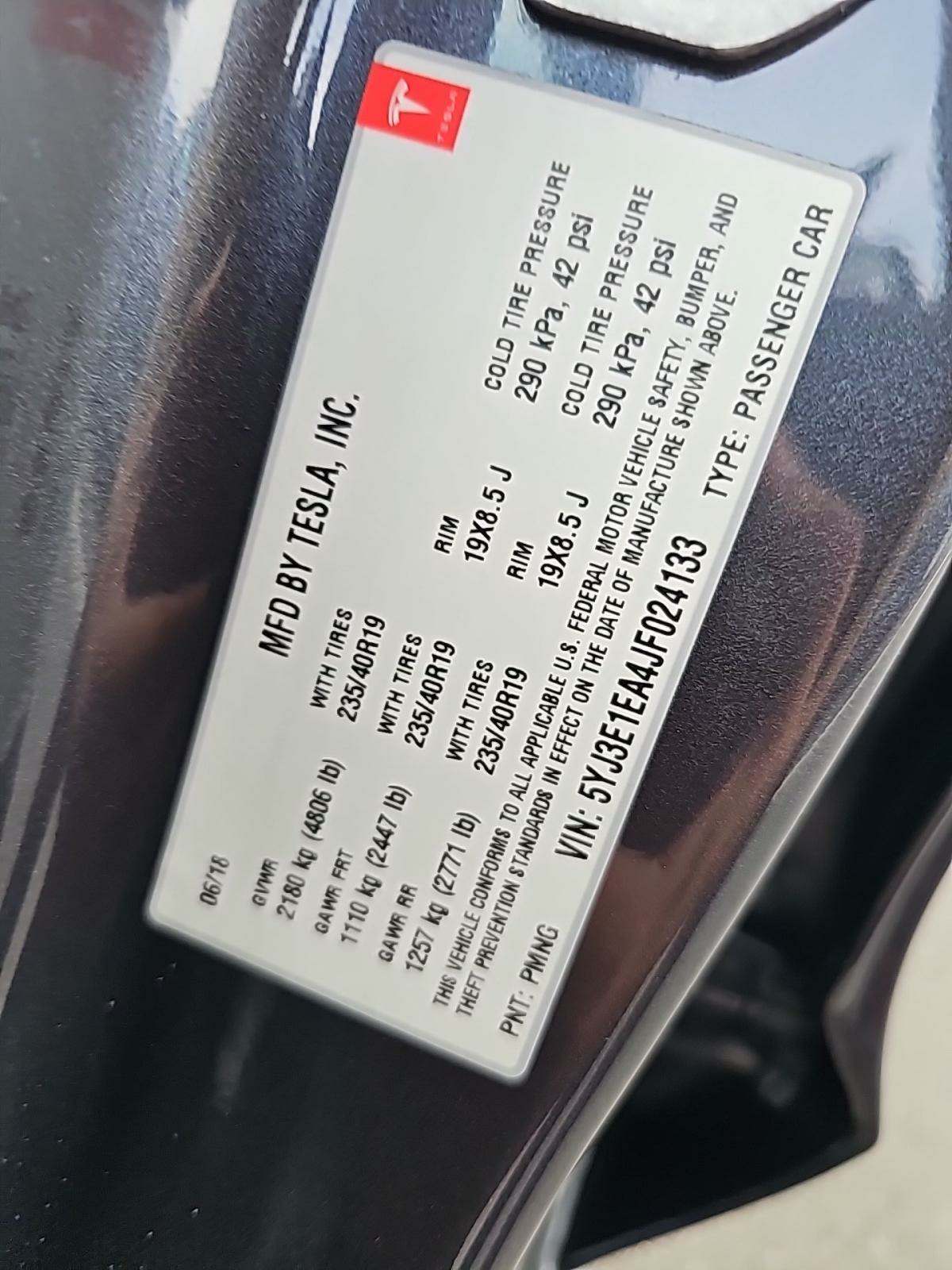 2018 Tesla Model 3 Long Range RWD