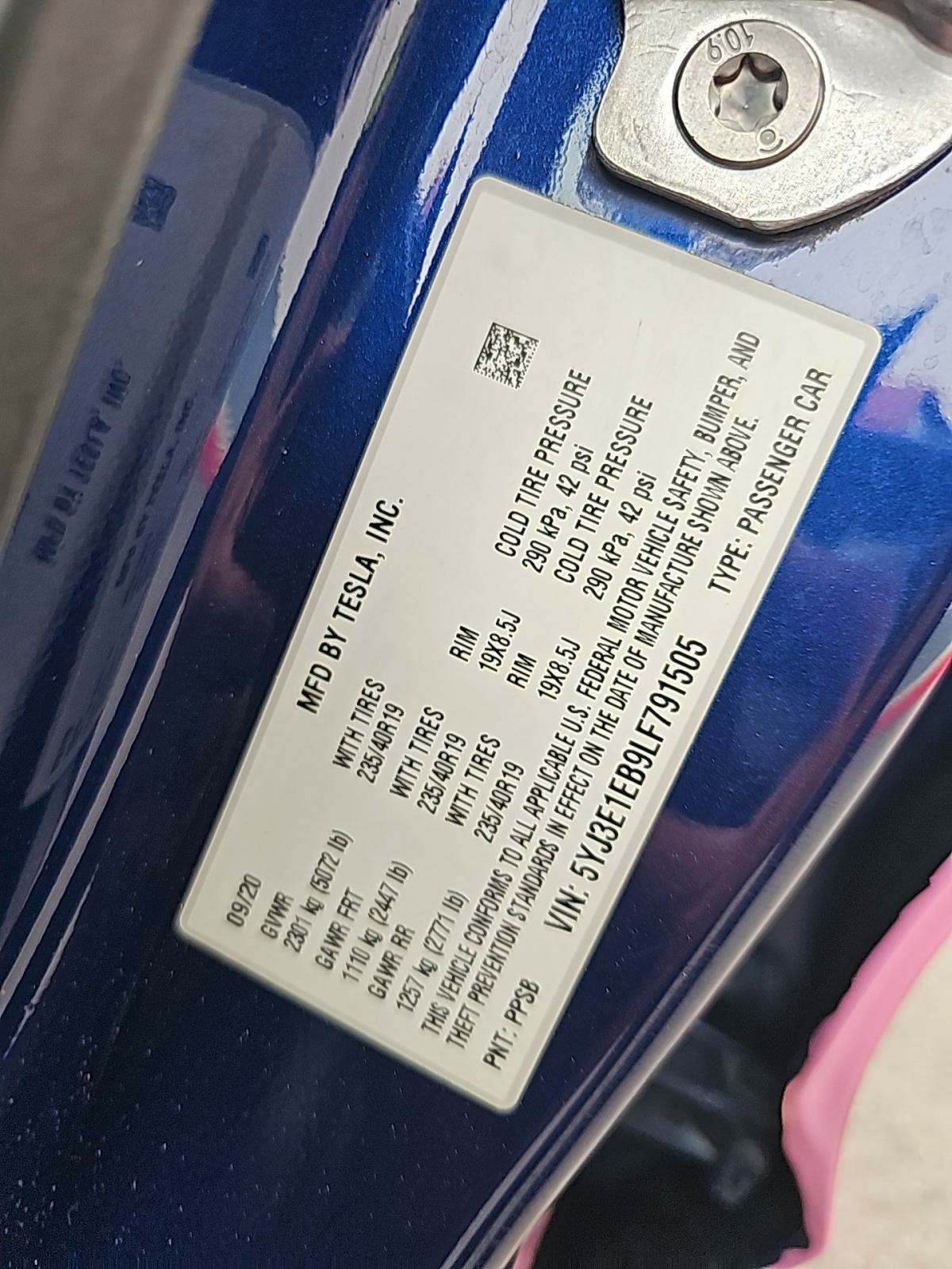 2020 Tesla Model 3 Long Range AWD