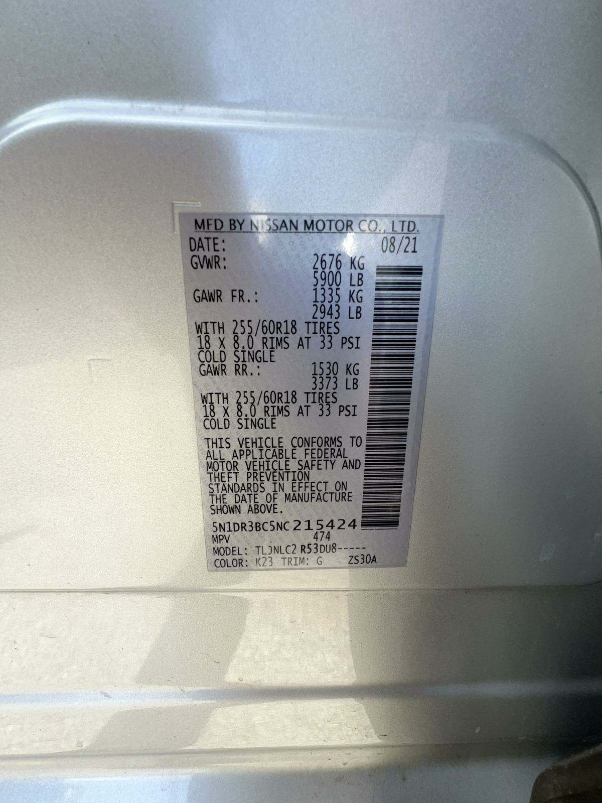 2022 Nissan Pathfinder SV AWD