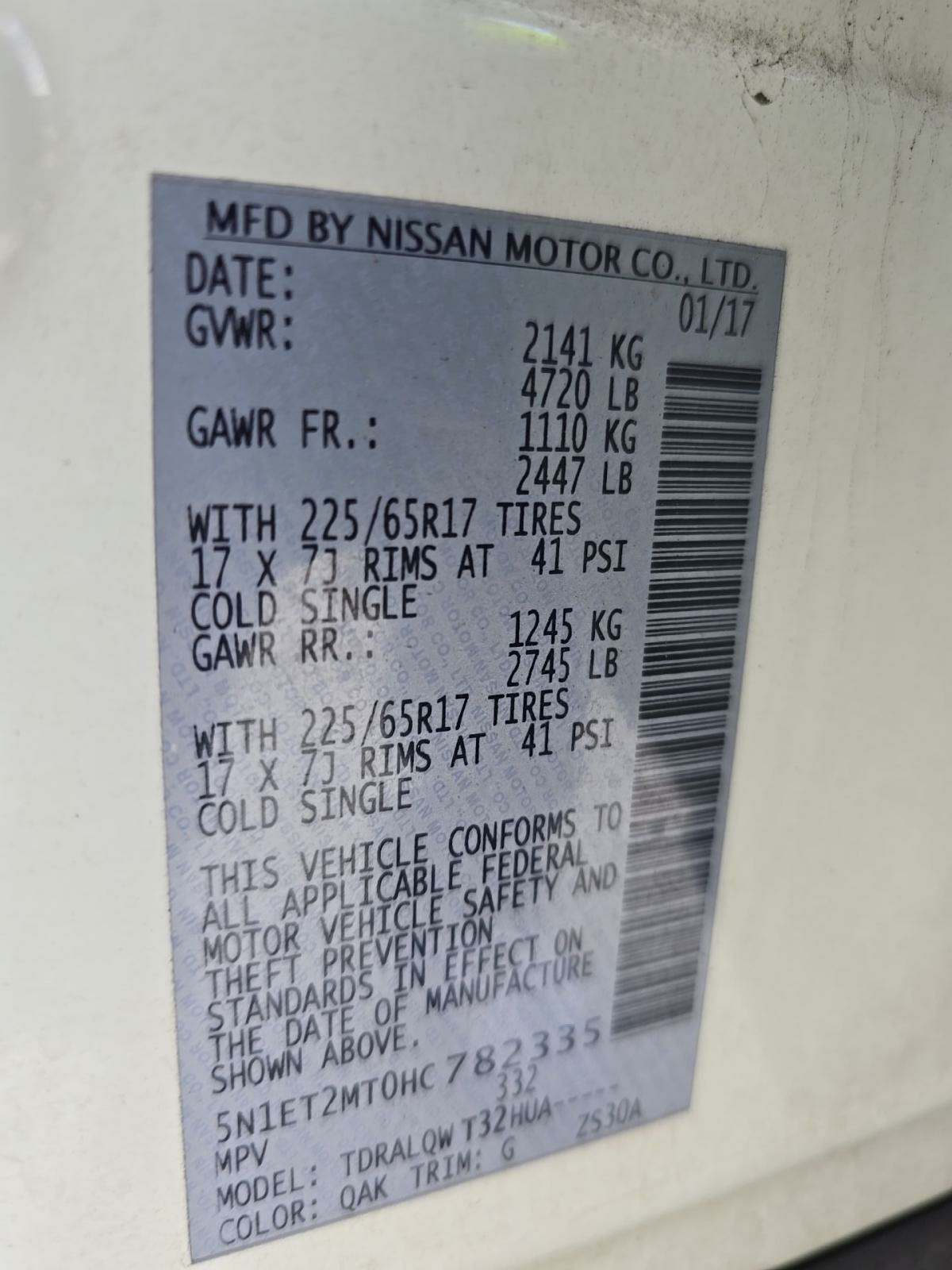 2017 Nissan Rogue Hybrid SV FWD