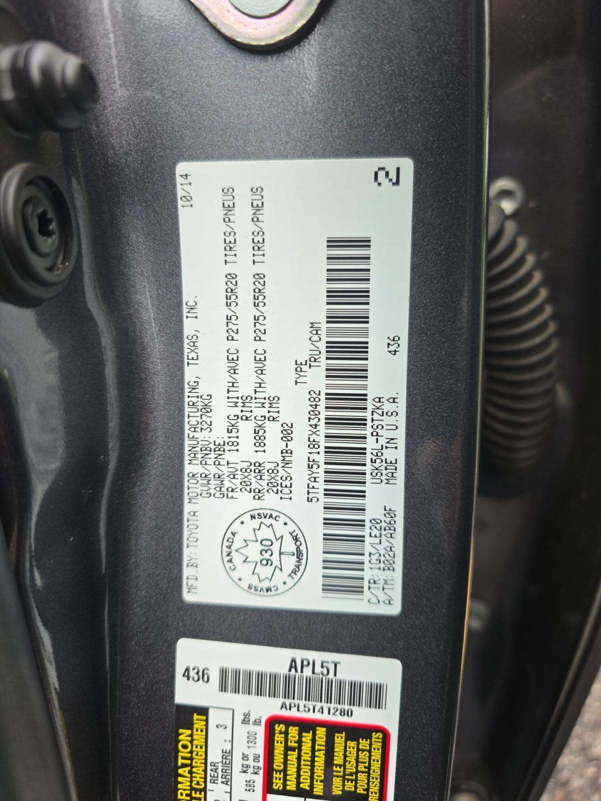 2015 Toyota Tundra Platinum AWD