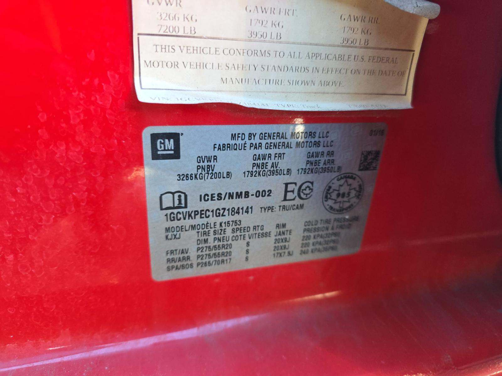 2016 Chevrolet Silverado 1500 Custom AWD