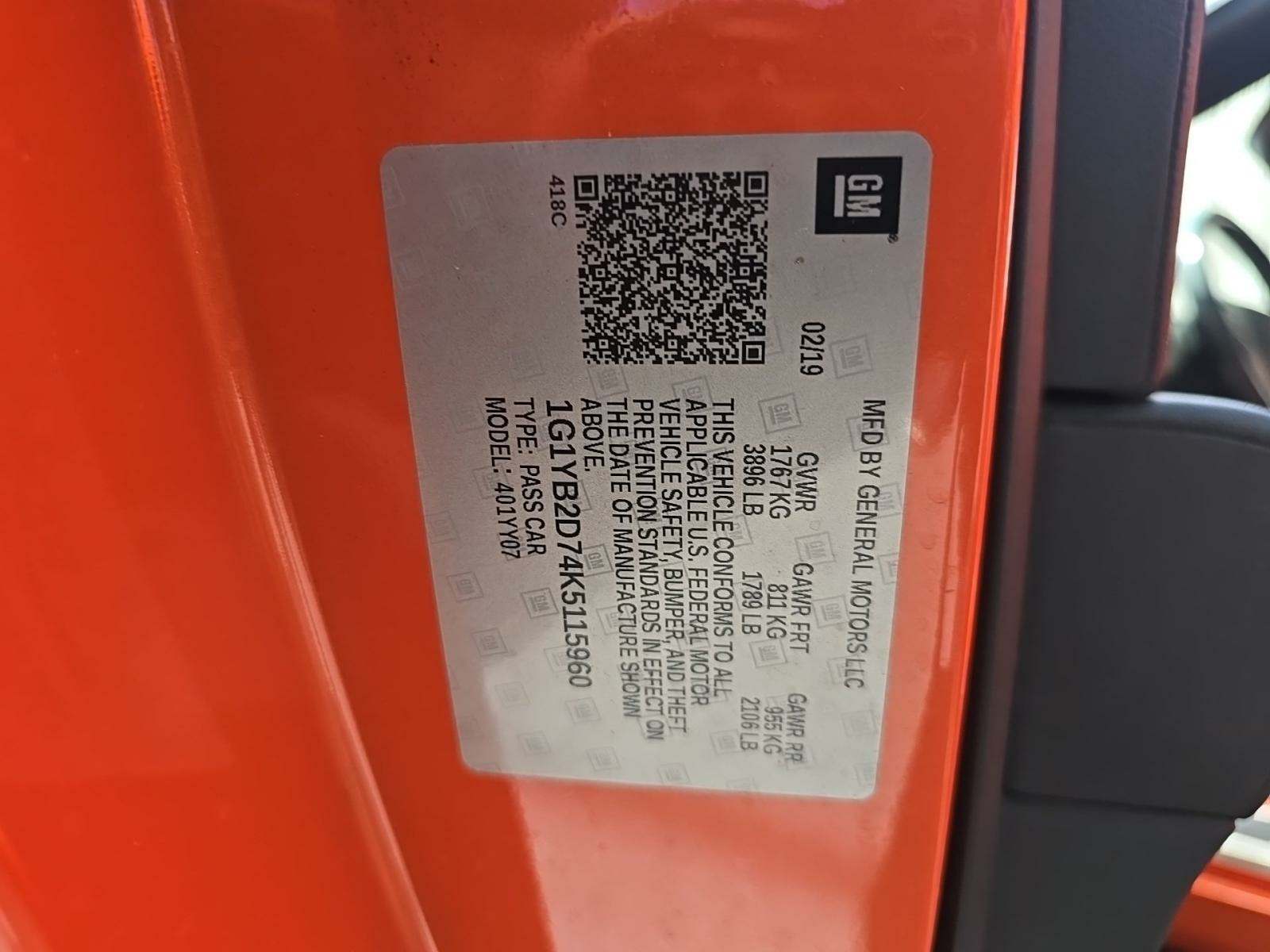 2019 Chevrolet Corvette Stingray RWD