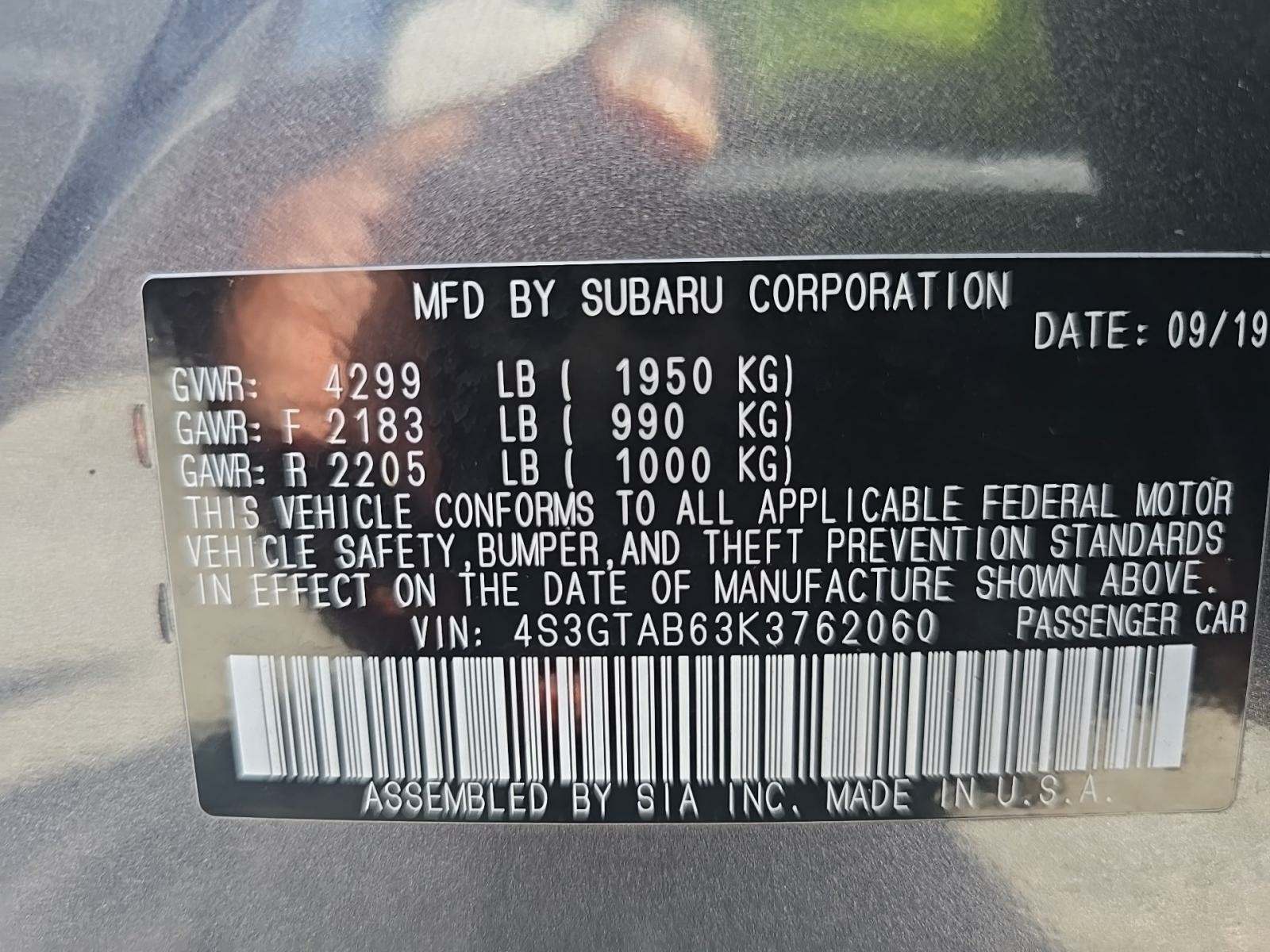 2019 Subaru Impreza 2.0i AWD