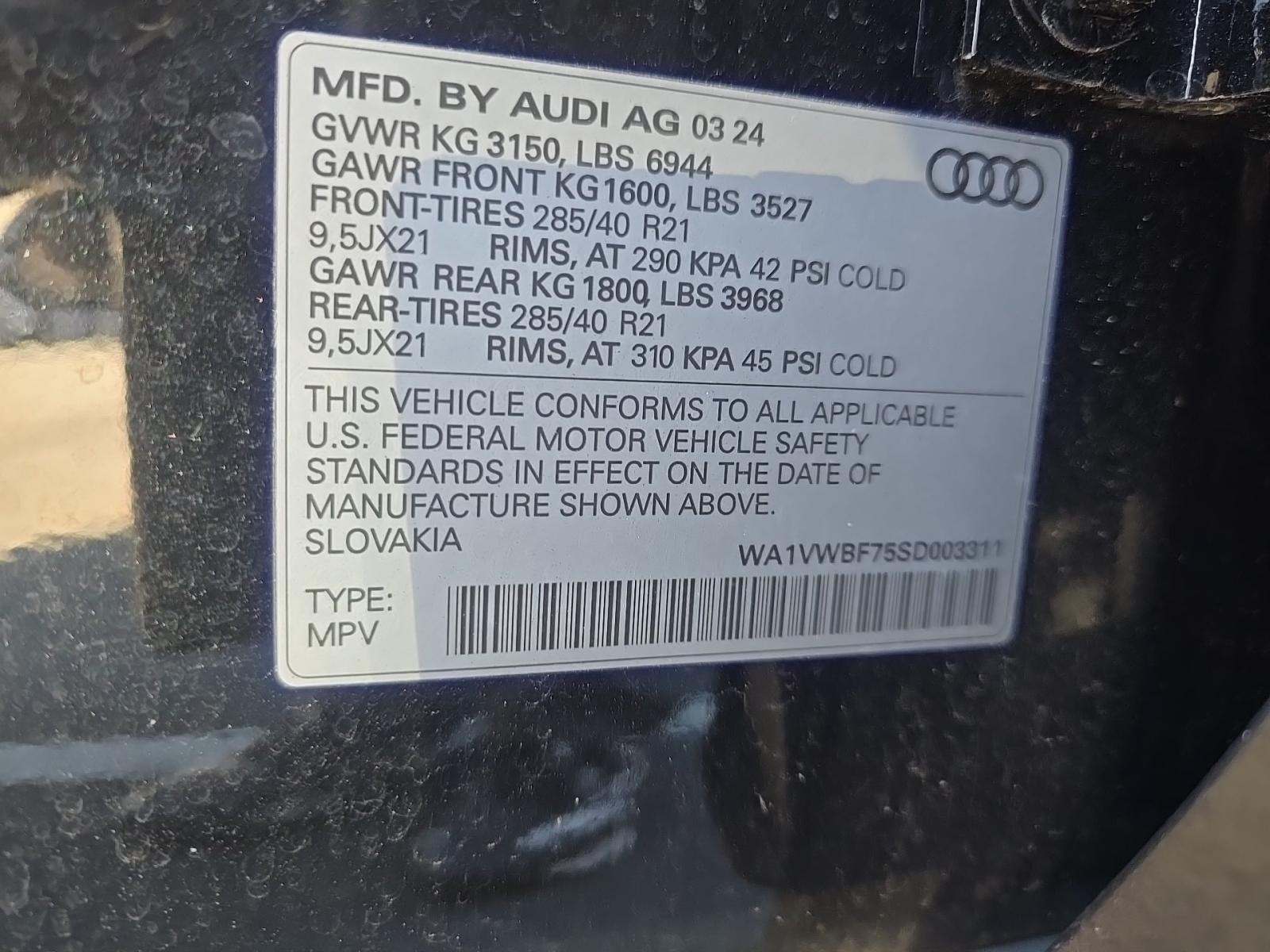 2025 Audi SQ7 Prestige AWD