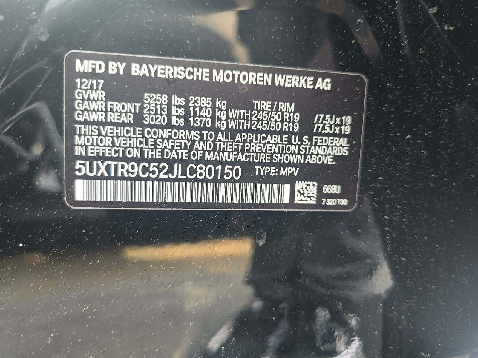 2018 BMW X3 xDrive30i AWD