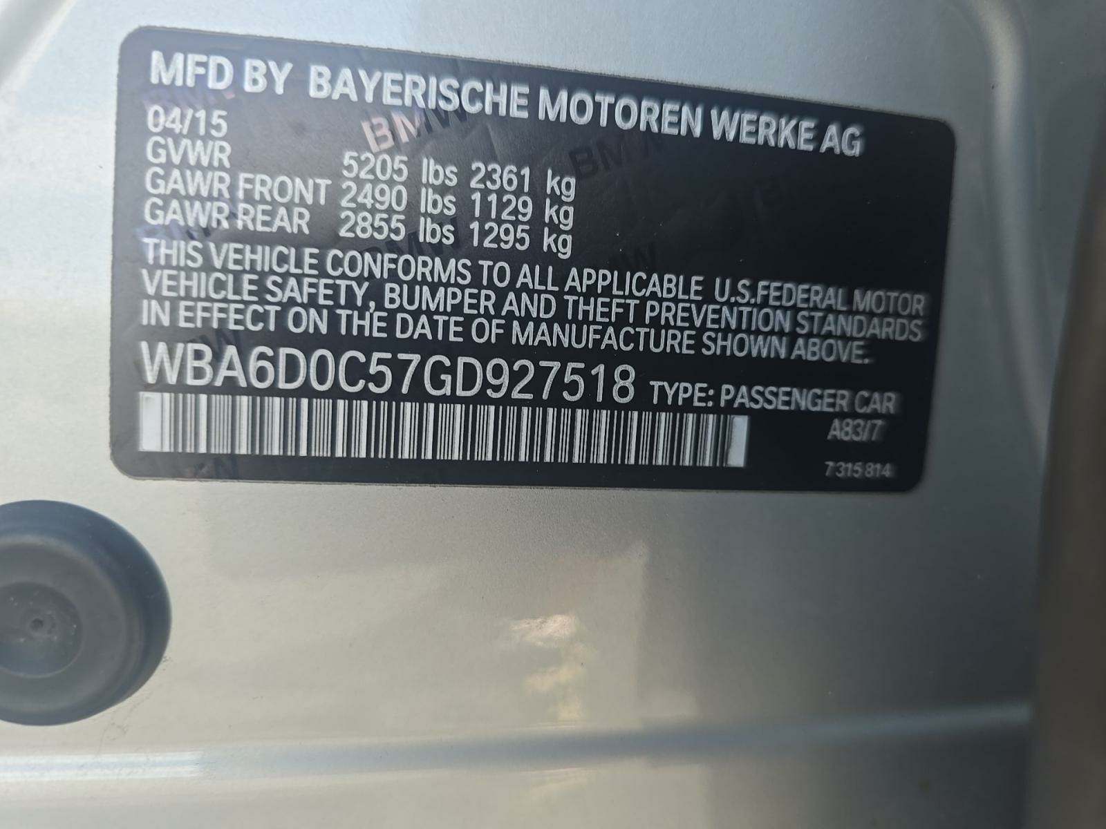 2016 BMW 6 Series 640i RWD