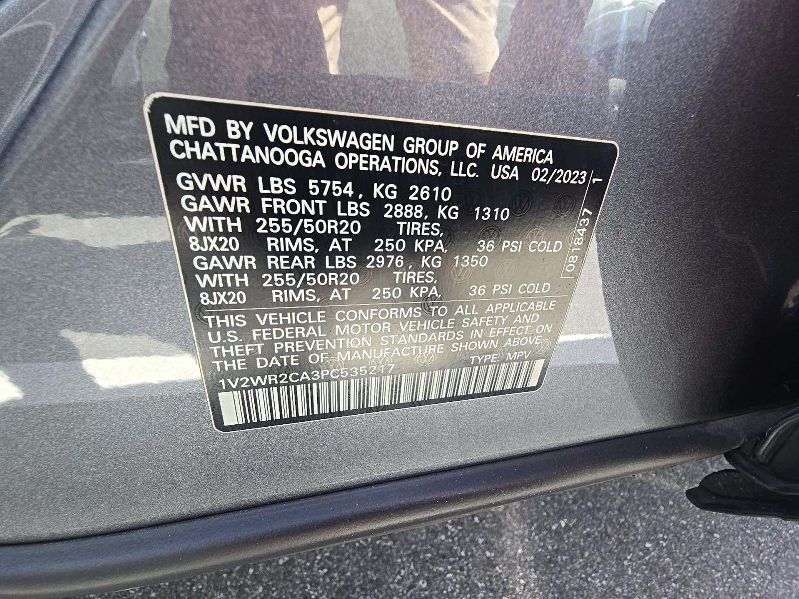 2023 Volkswagen Atlas 3.6L SE FWD