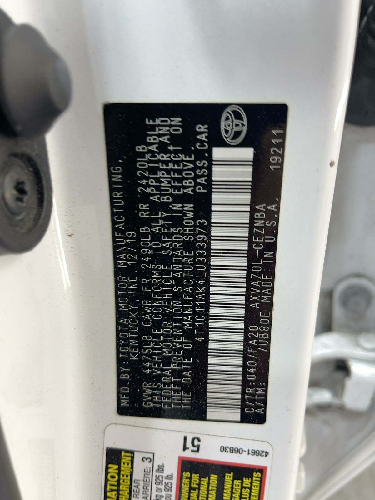 2020 Toyota Camry LE FWD