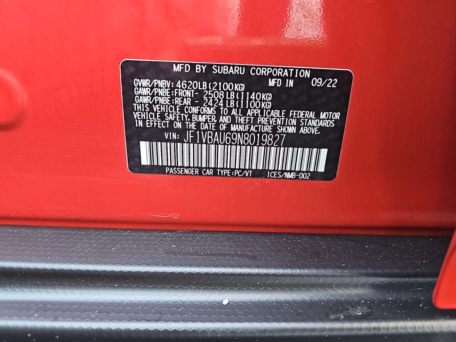 2022 Subaru WRX GT AWD