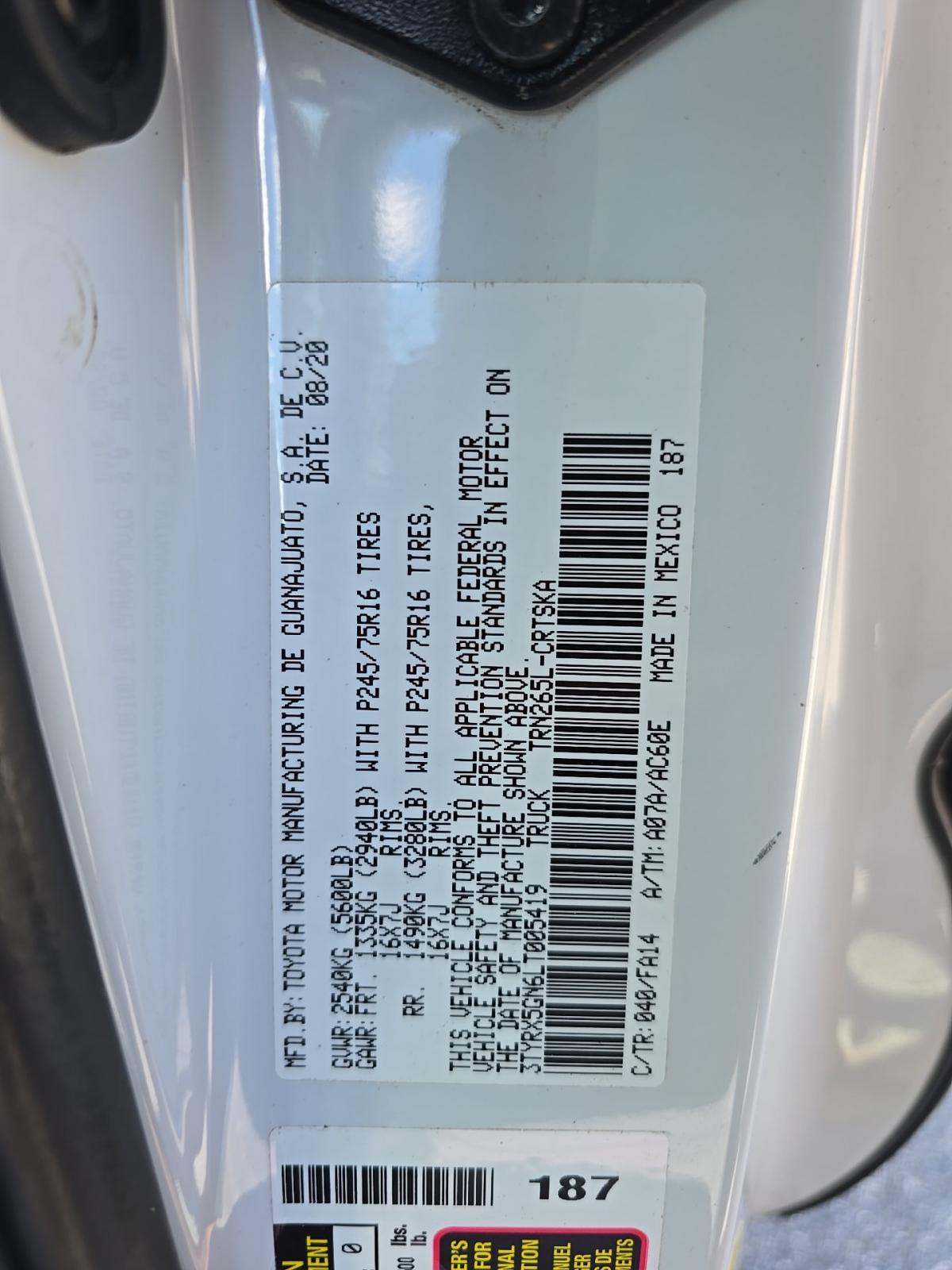 2020 Toyota Tacoma SR RWD