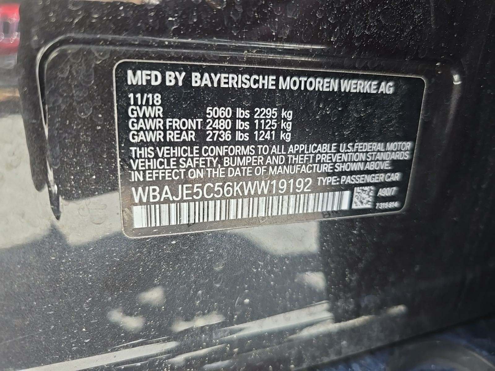 2019 BMW 5 Series 540i RWD