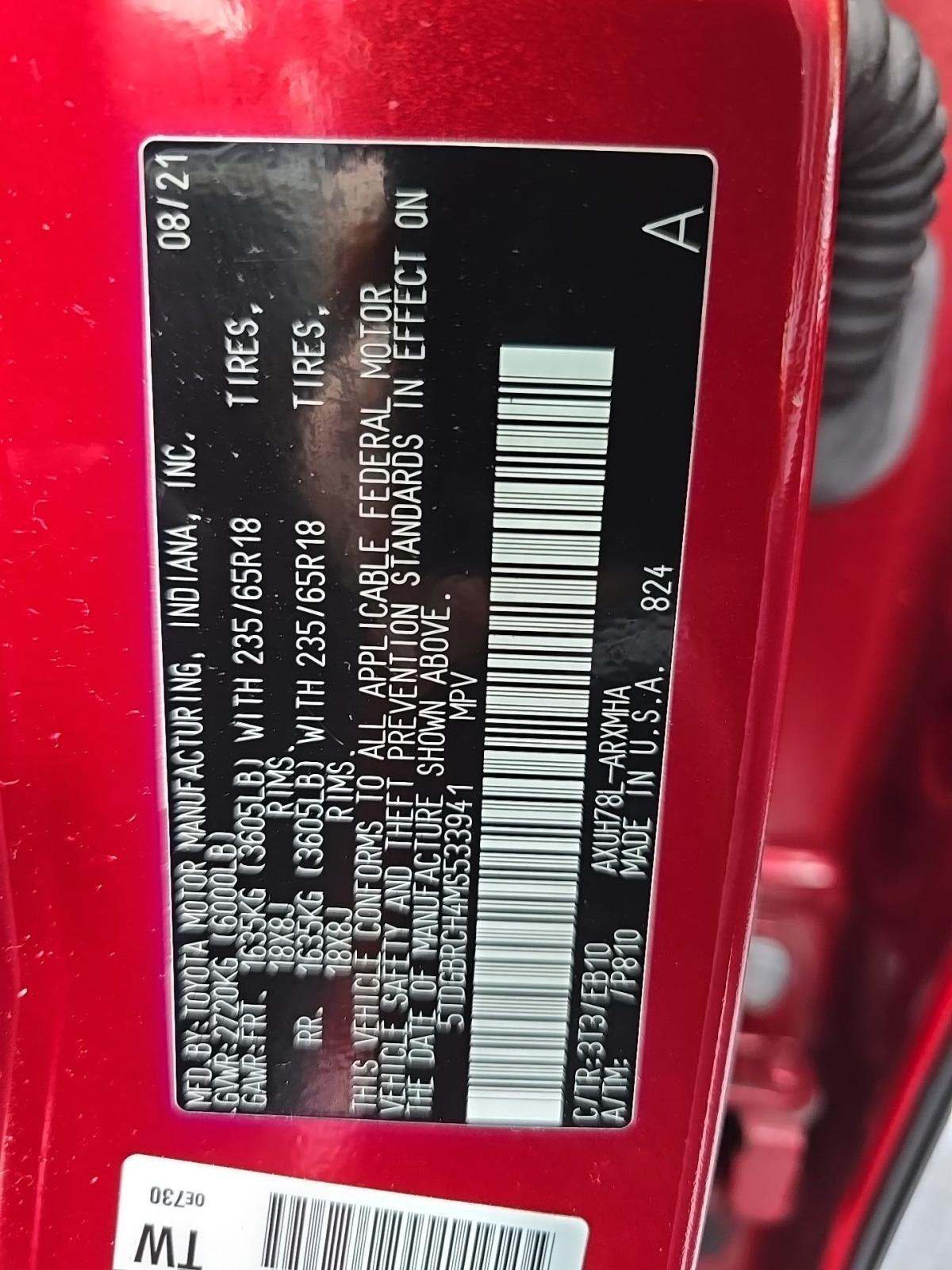 2021 Toyota Highlander Hybrid XLE AWD