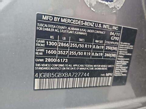 2011 Mercedes-Benz M-Class ML 350 RWD