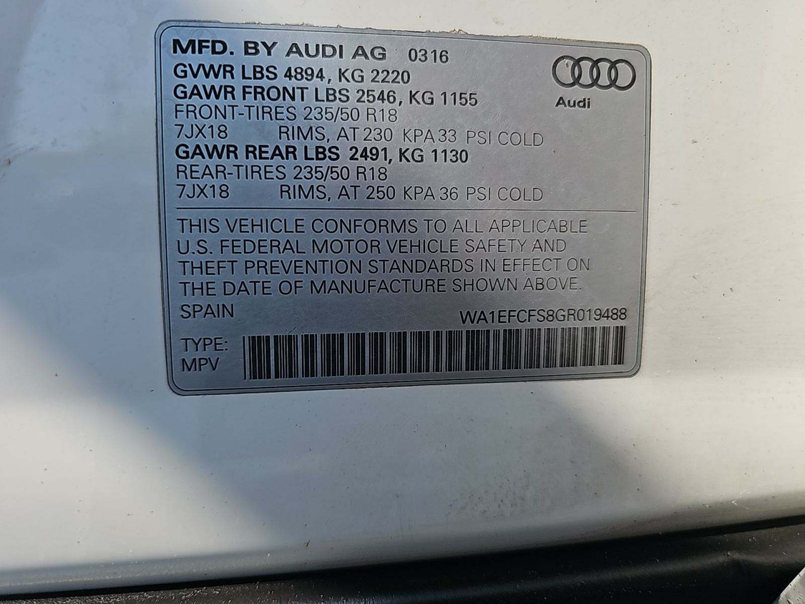 2016 Audi Q3 2.0T Premium Plus AWD
