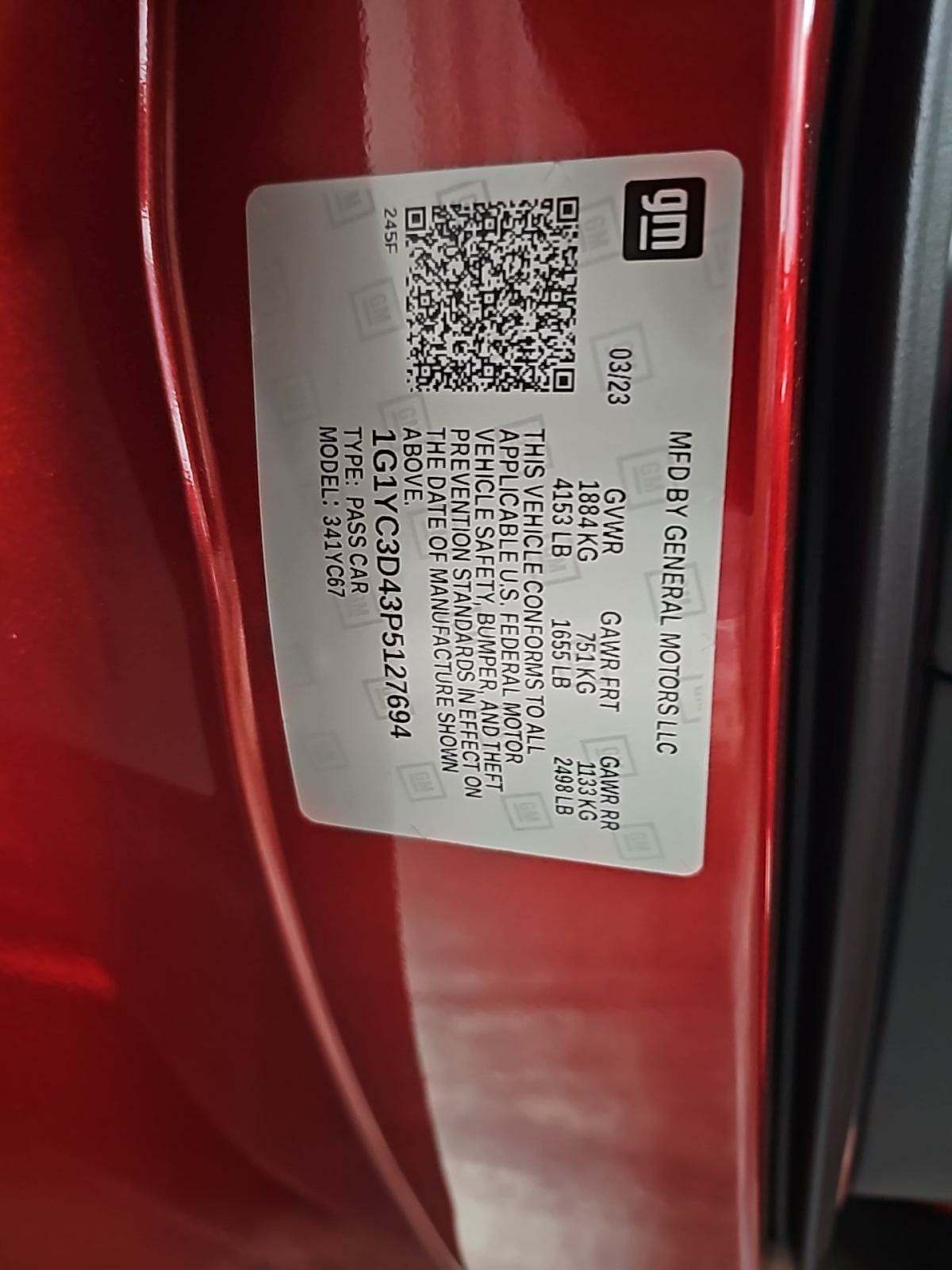 2023 Chevrolet Corvette Stingray RWD