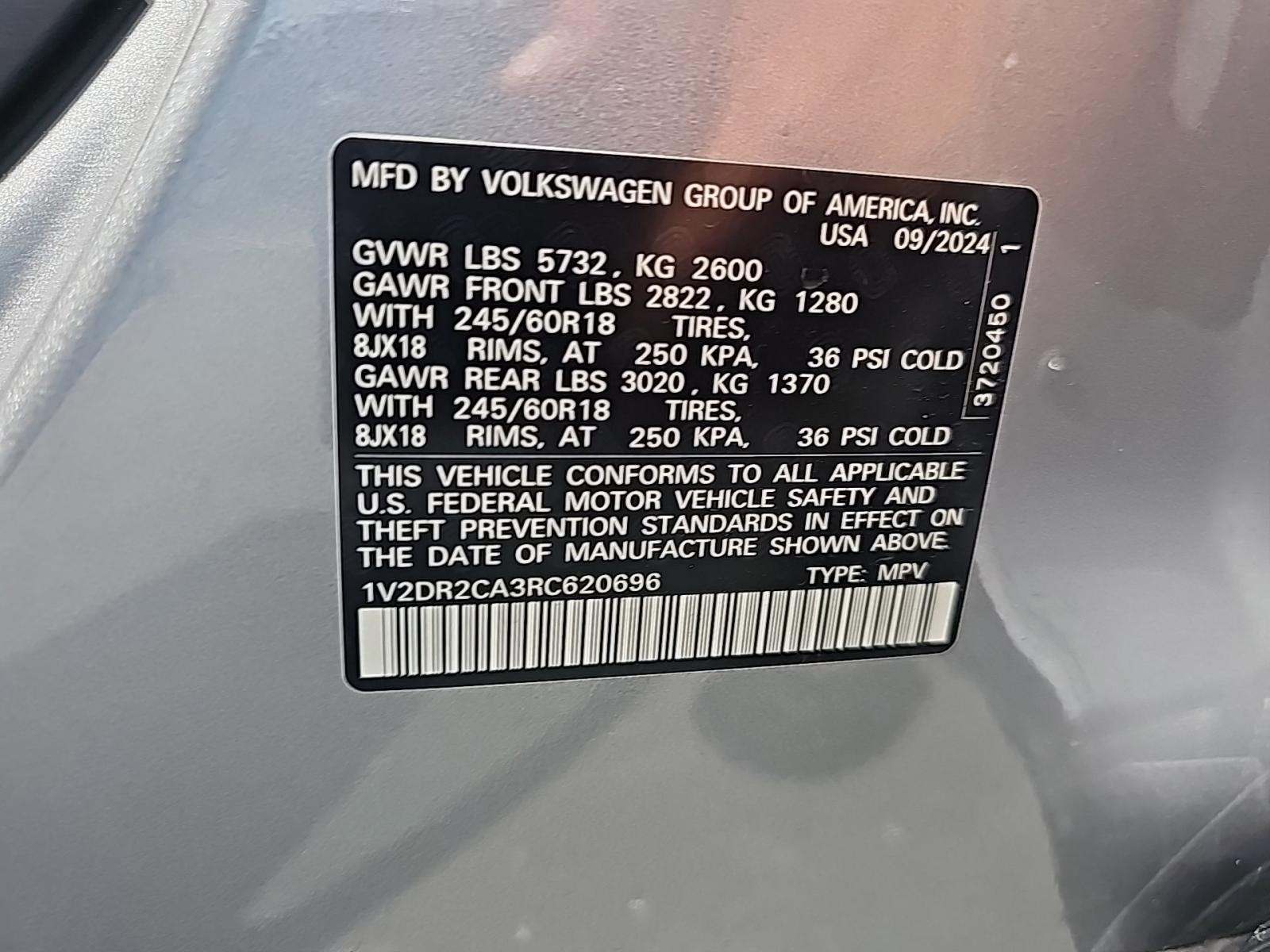 2024 Volkswagen Atlas 2.0T SE FWD