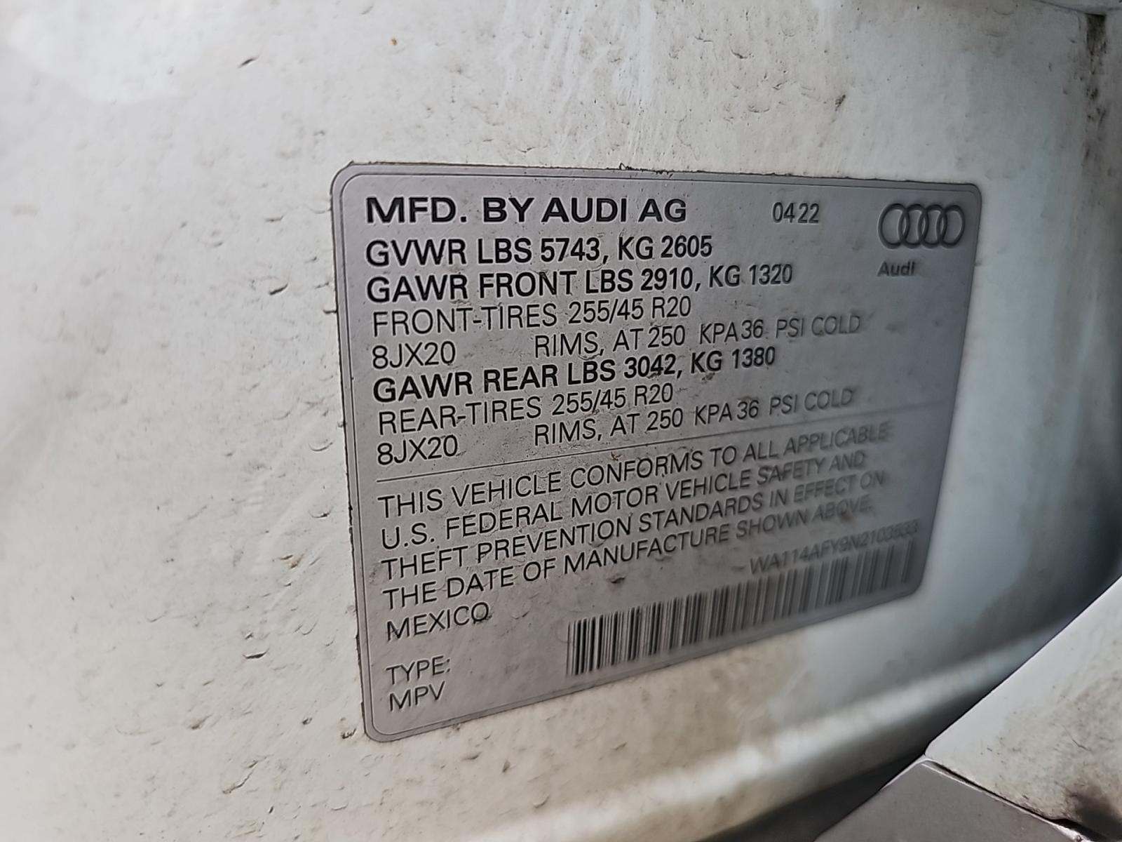 2022 Audi SQ5 Premium AWD