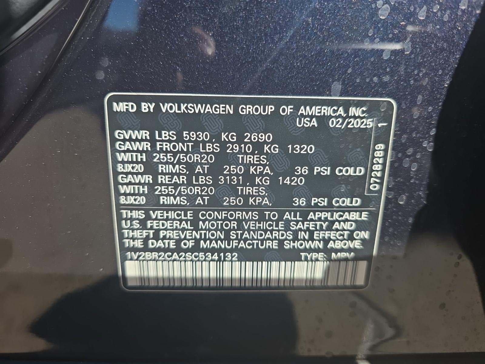 2025 Volkswagen Atlas 2.0T SEL AWD