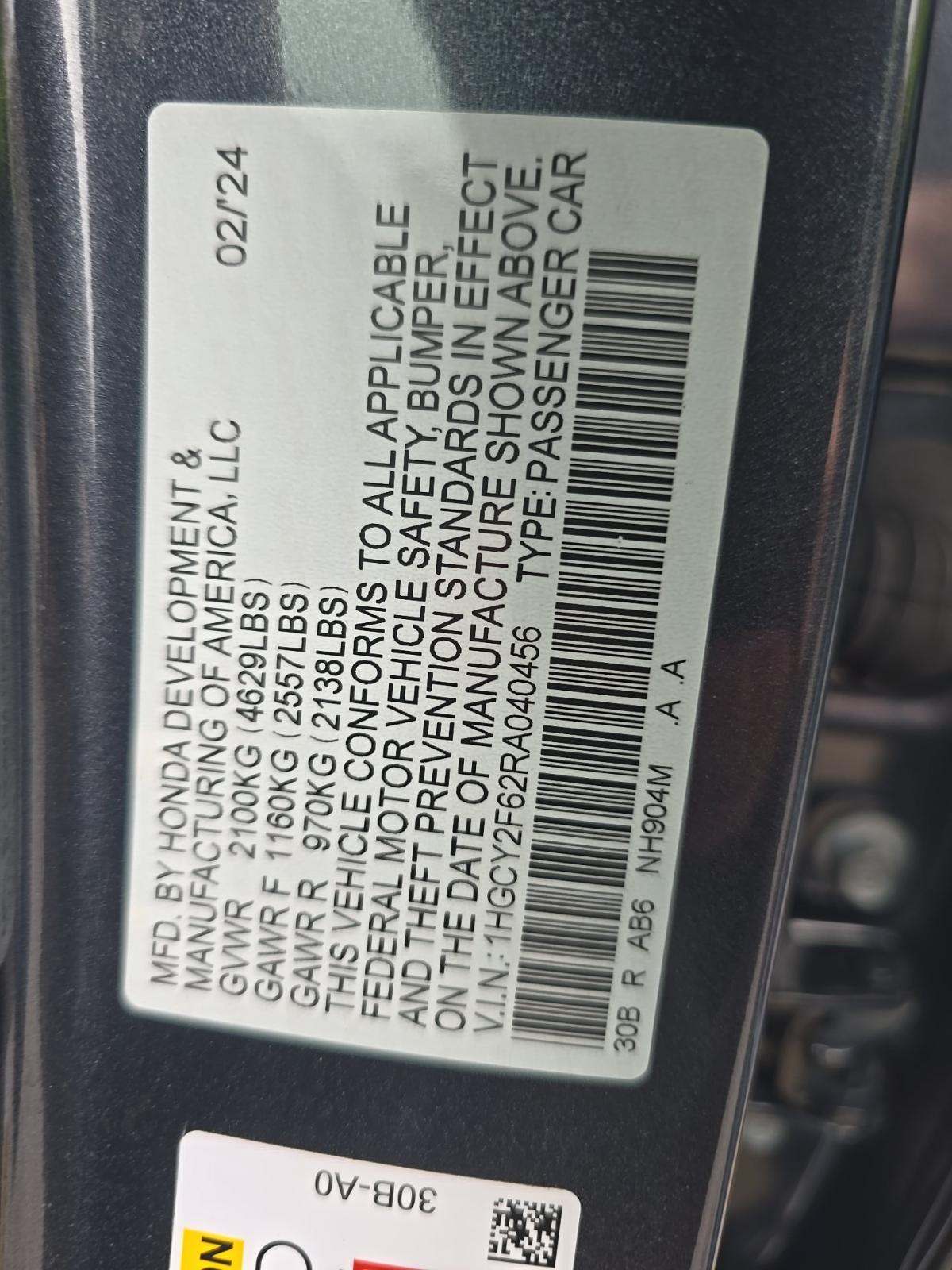 2024 Honda Accord Hybrid EX-L FWD