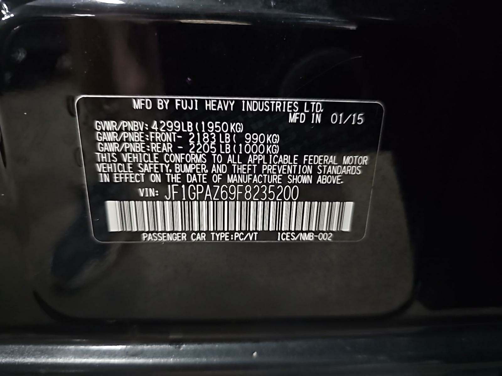 2015 Subaru Impreza 2.0i Sport Limited AWD