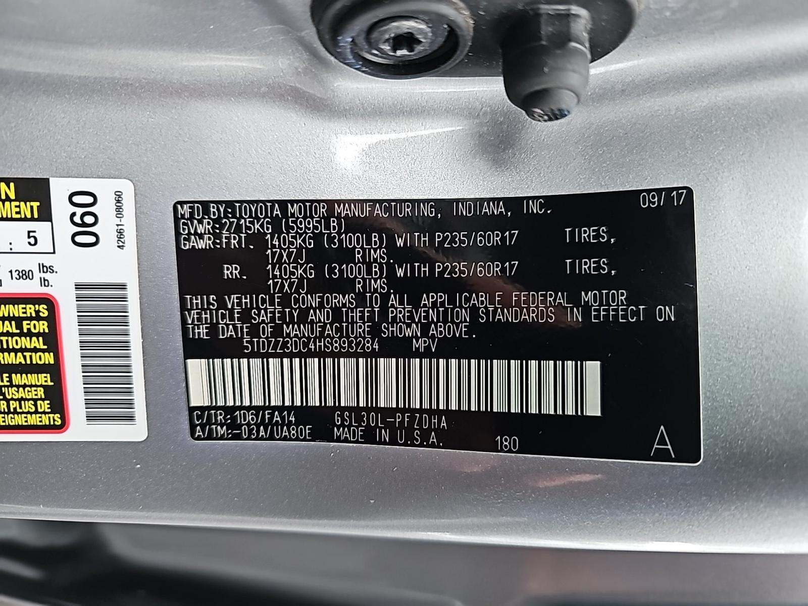 2017 Toyota Sienna L FWD