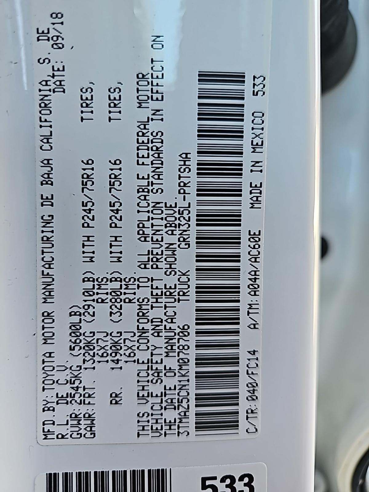 2019 Toyota Tacoma SR5 RWD