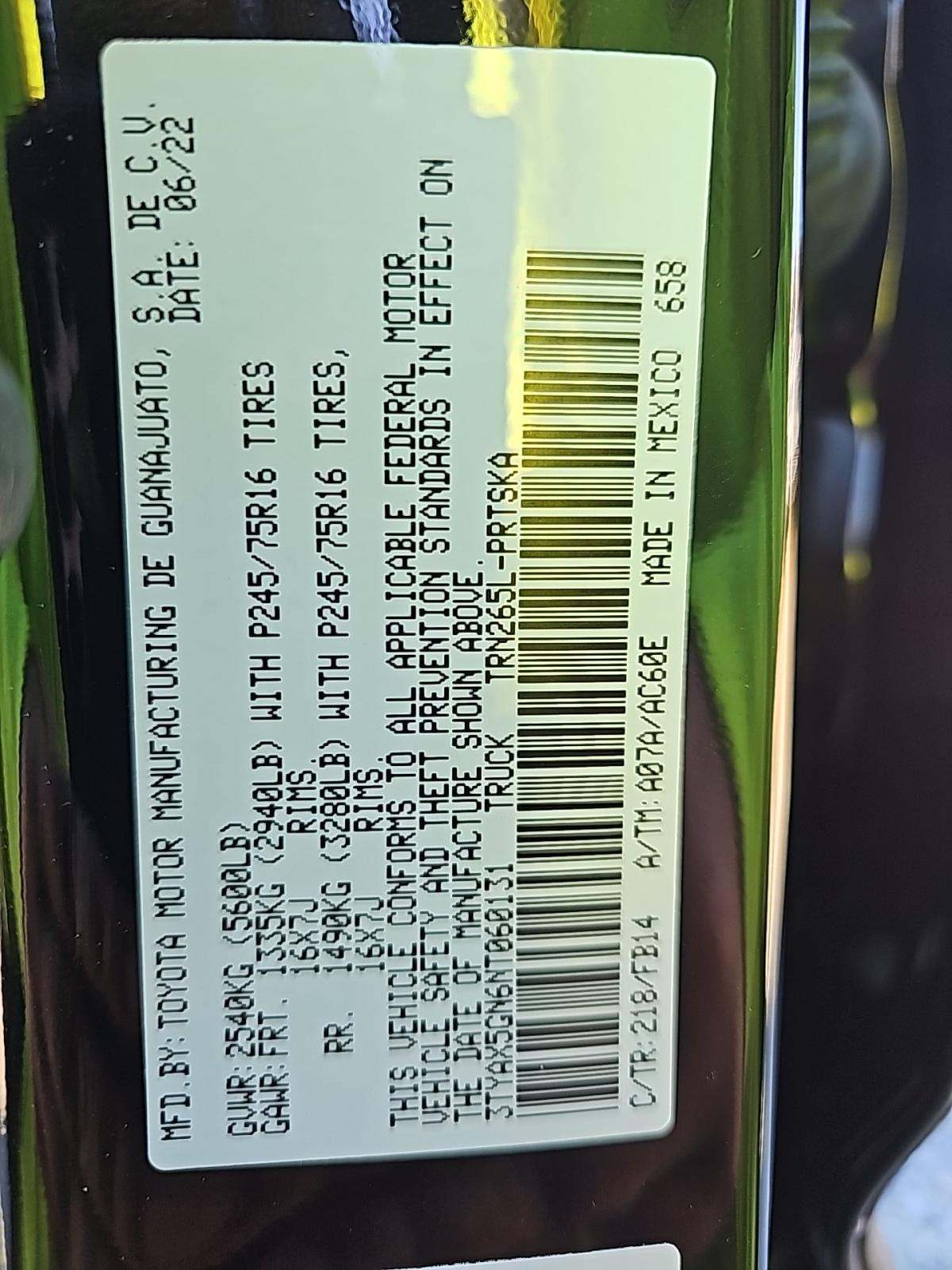 2022 Toyota Tacoma SR RWD