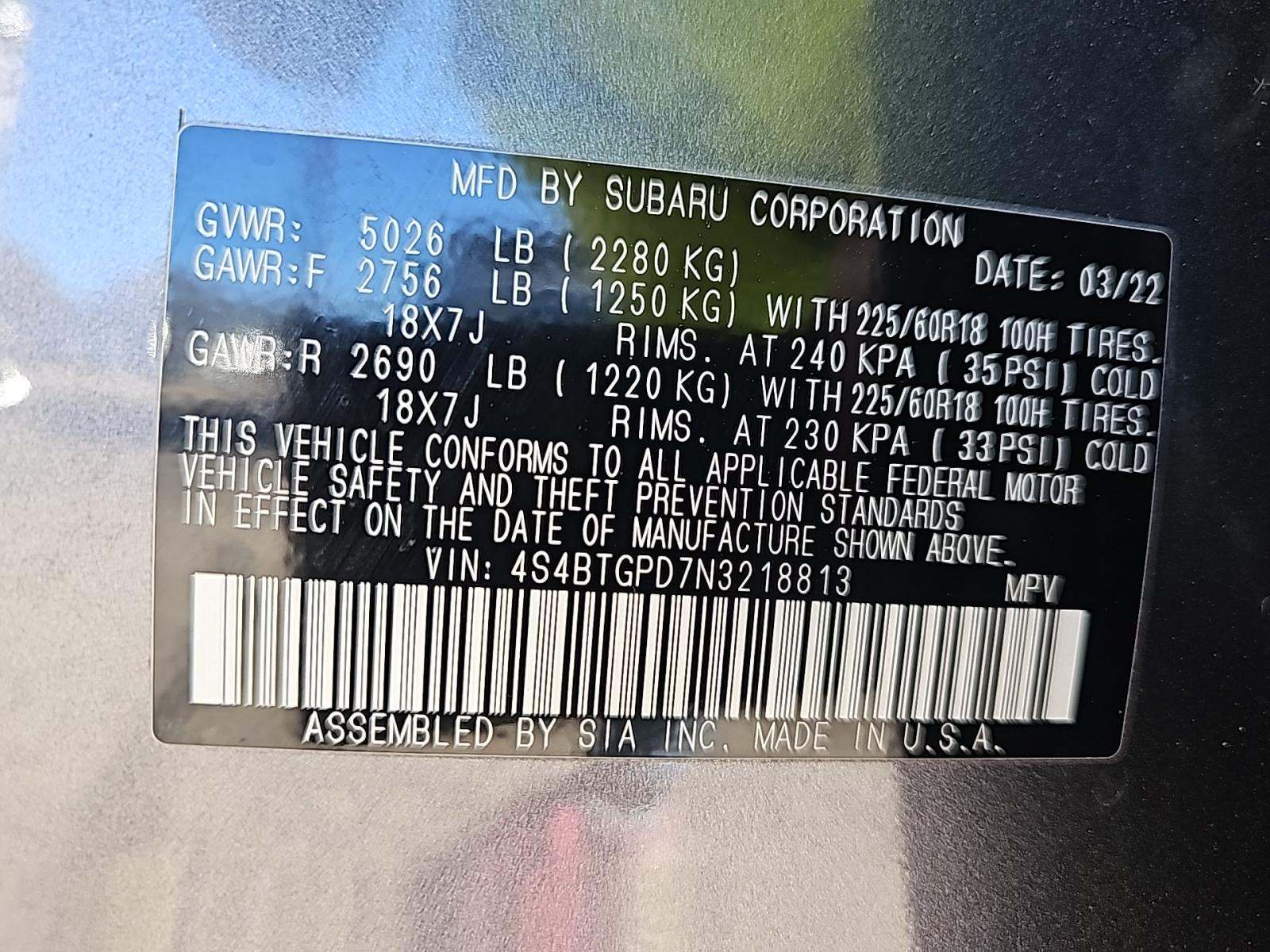 2022 Subaru Outback Touring XT AWD