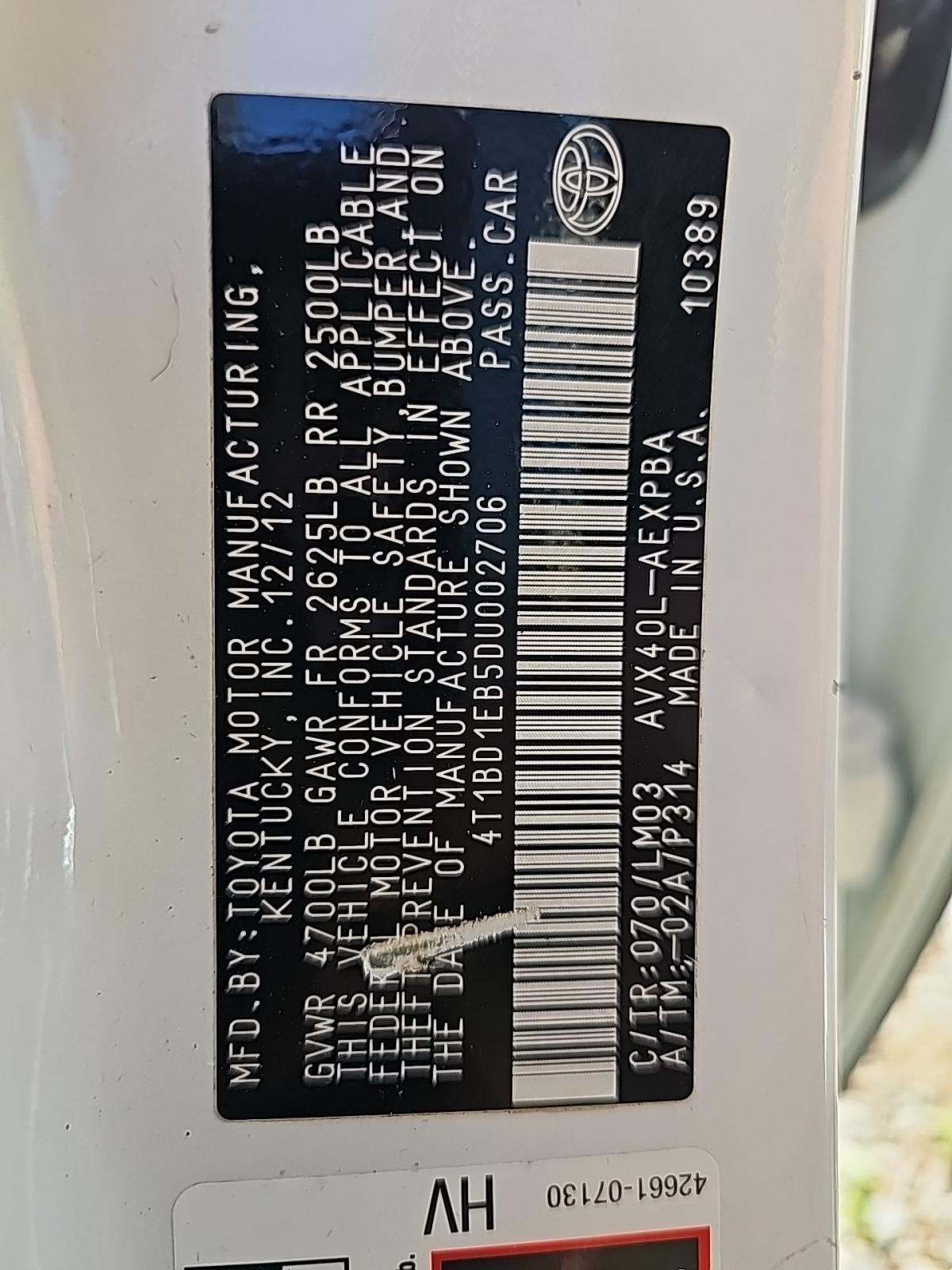 2013 Toyota Avalon Hybrid Limited FWD