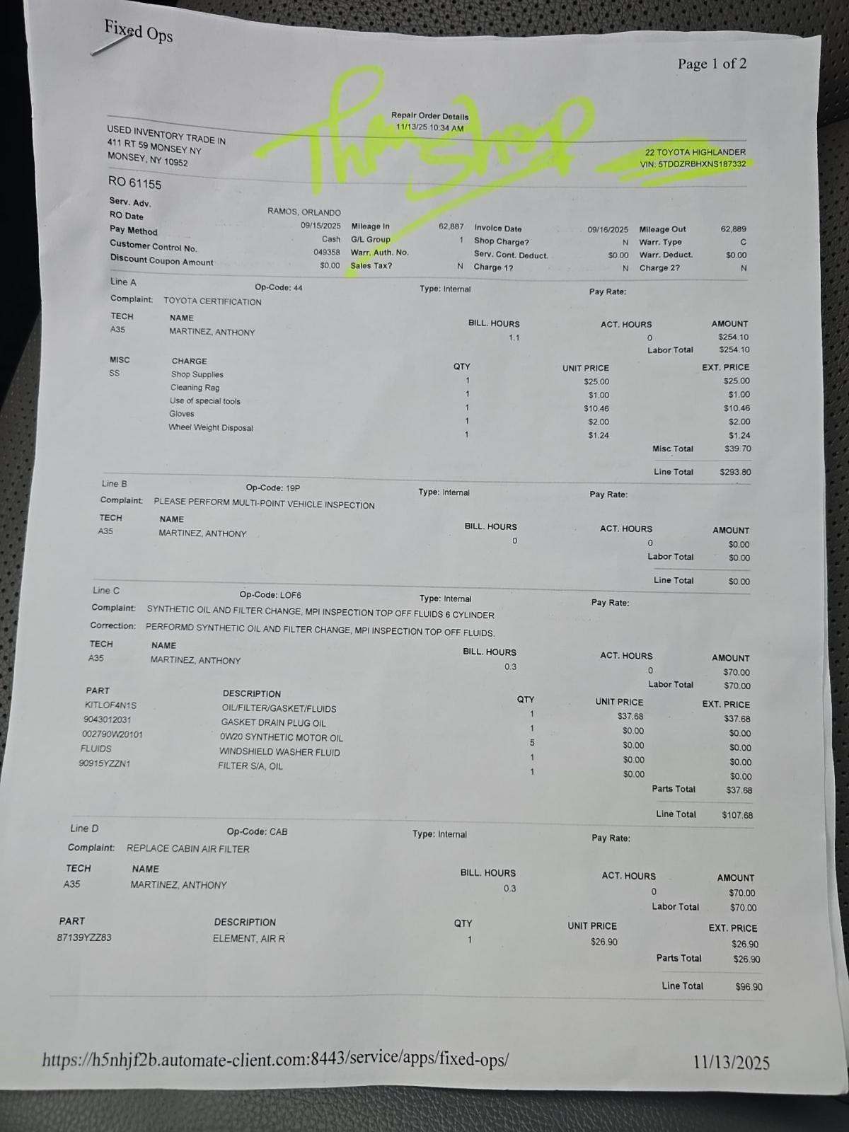 2022 Toyota Highlander Limited AWD