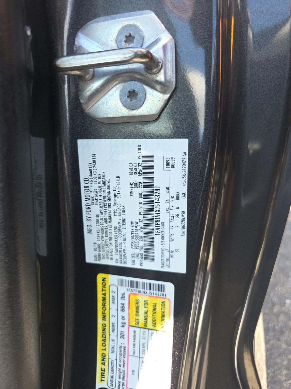 2018 Ford Mustang EcoBoost Premium RWD