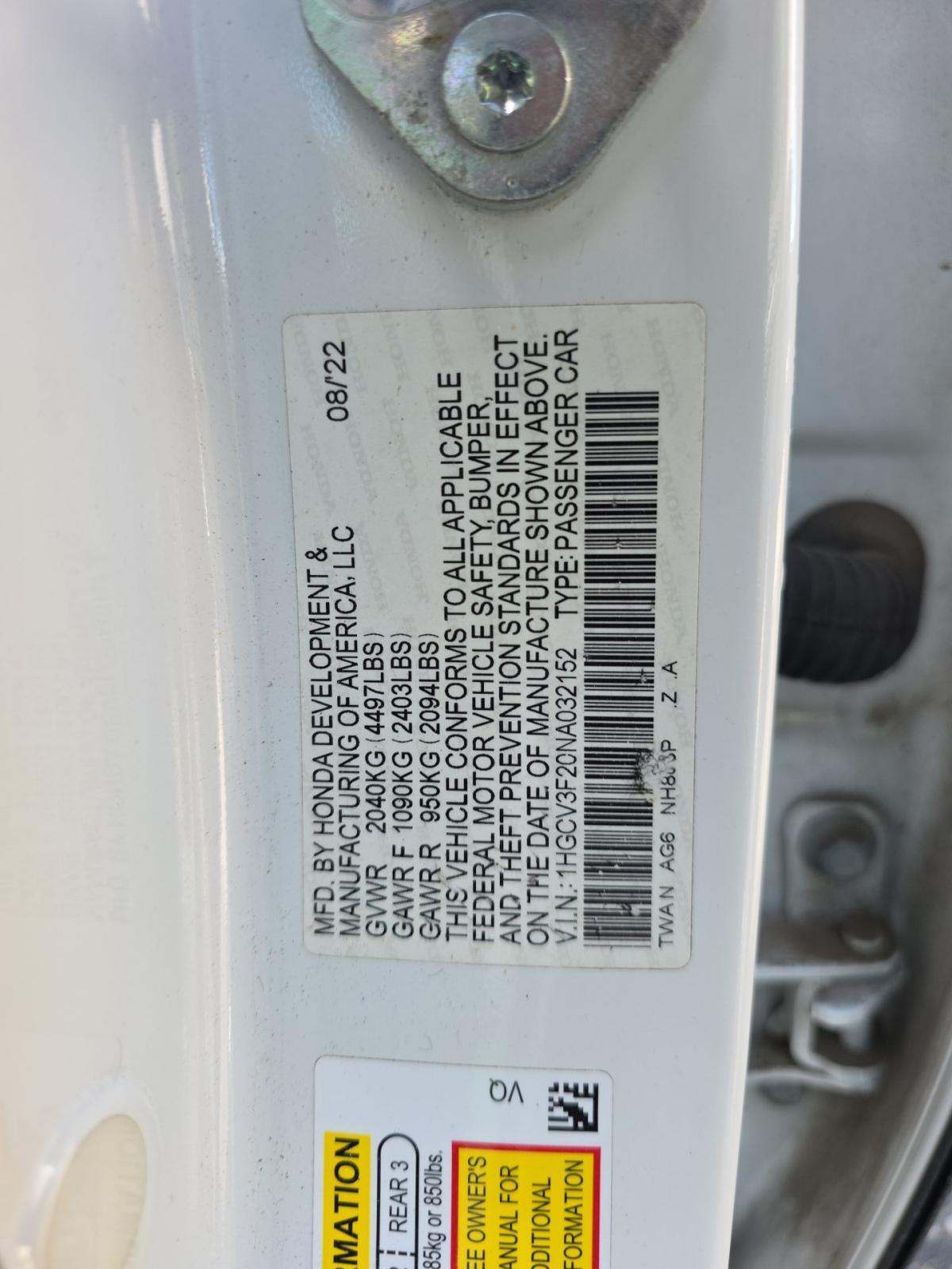 2022 Honda Accord Hybrid Sport FWD