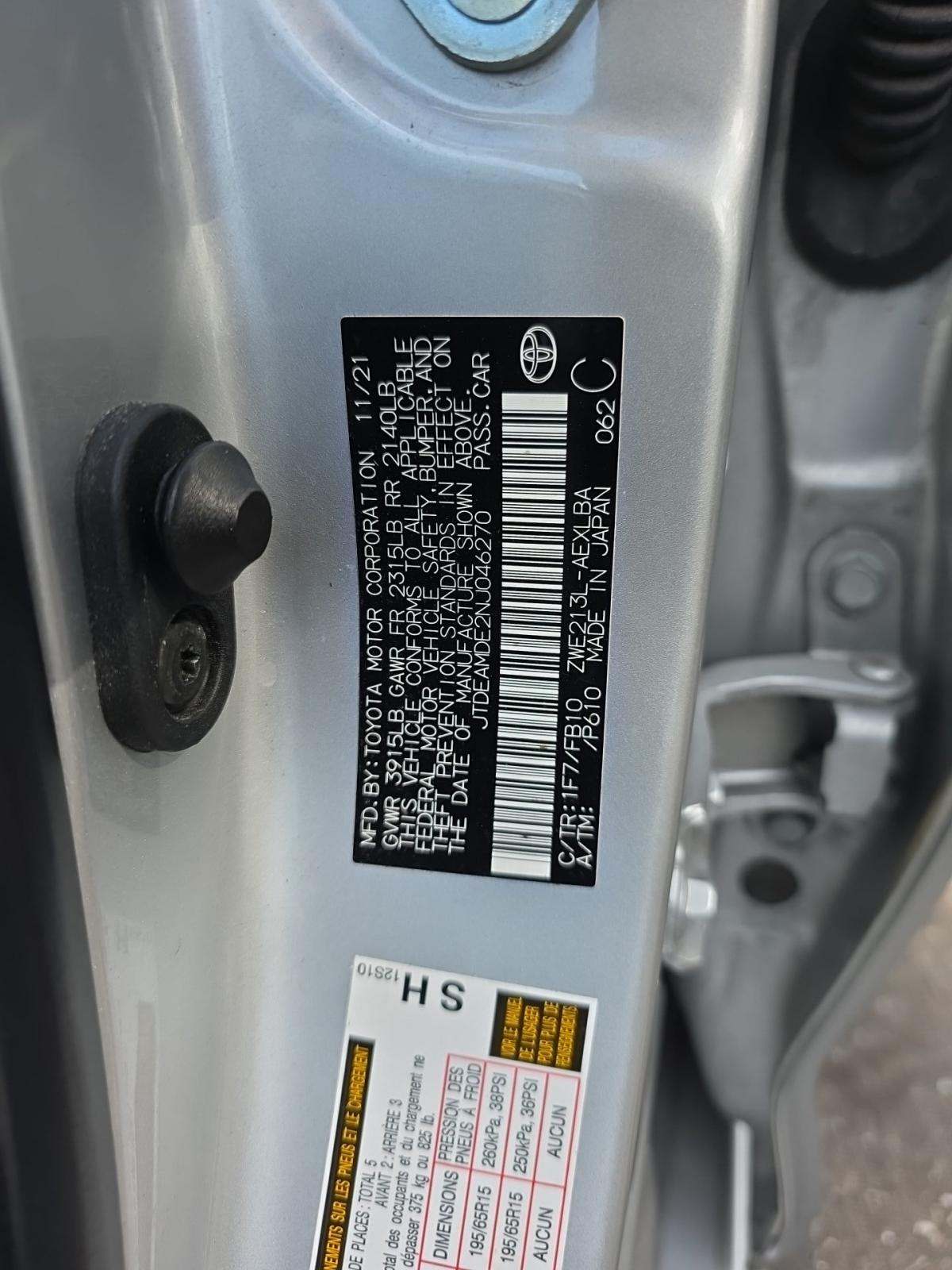 2022 Toyota Corolla Hybrid LE FWD