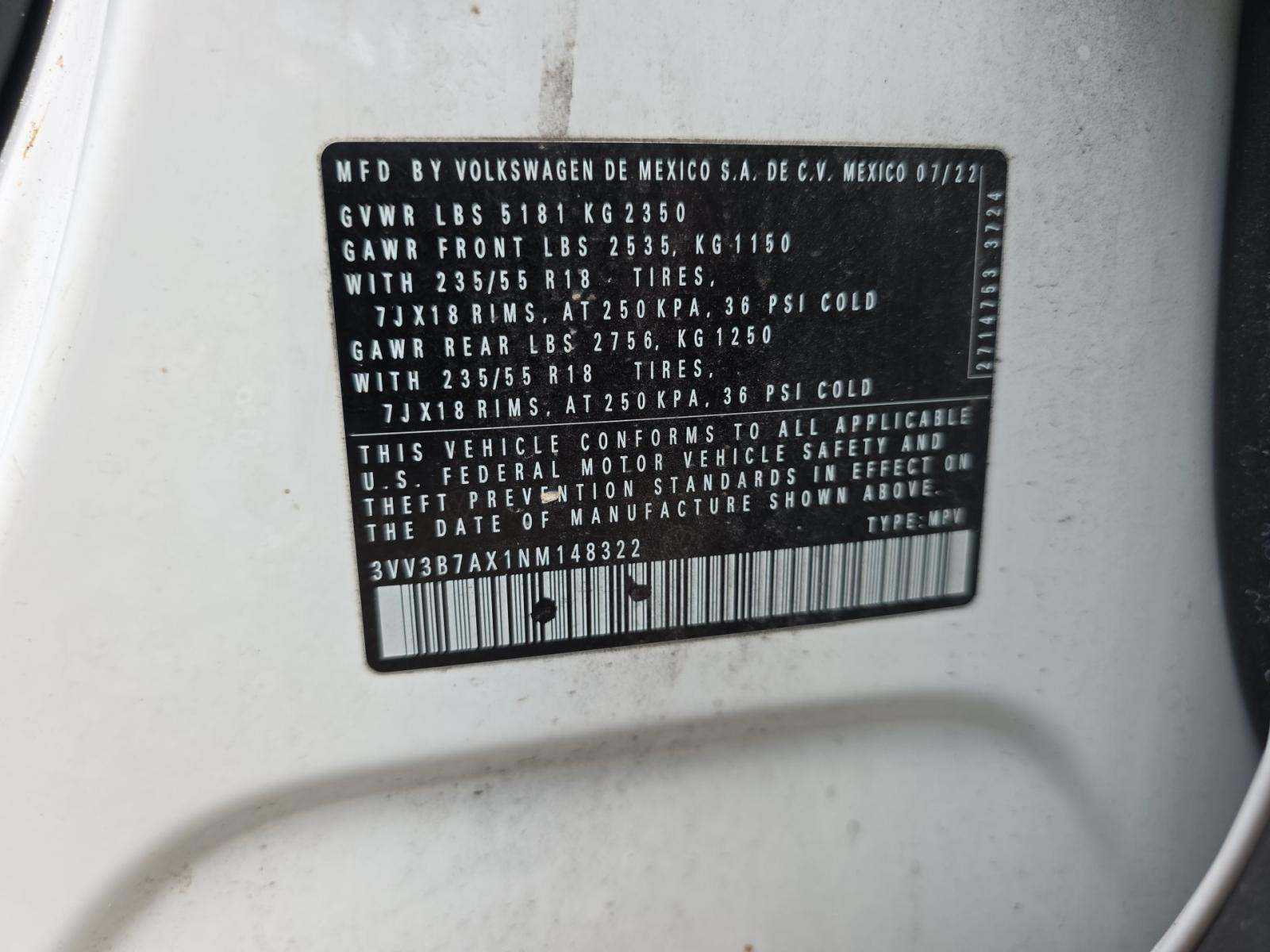 2022 Volkswagen Tiguan 2.0T SE FWD