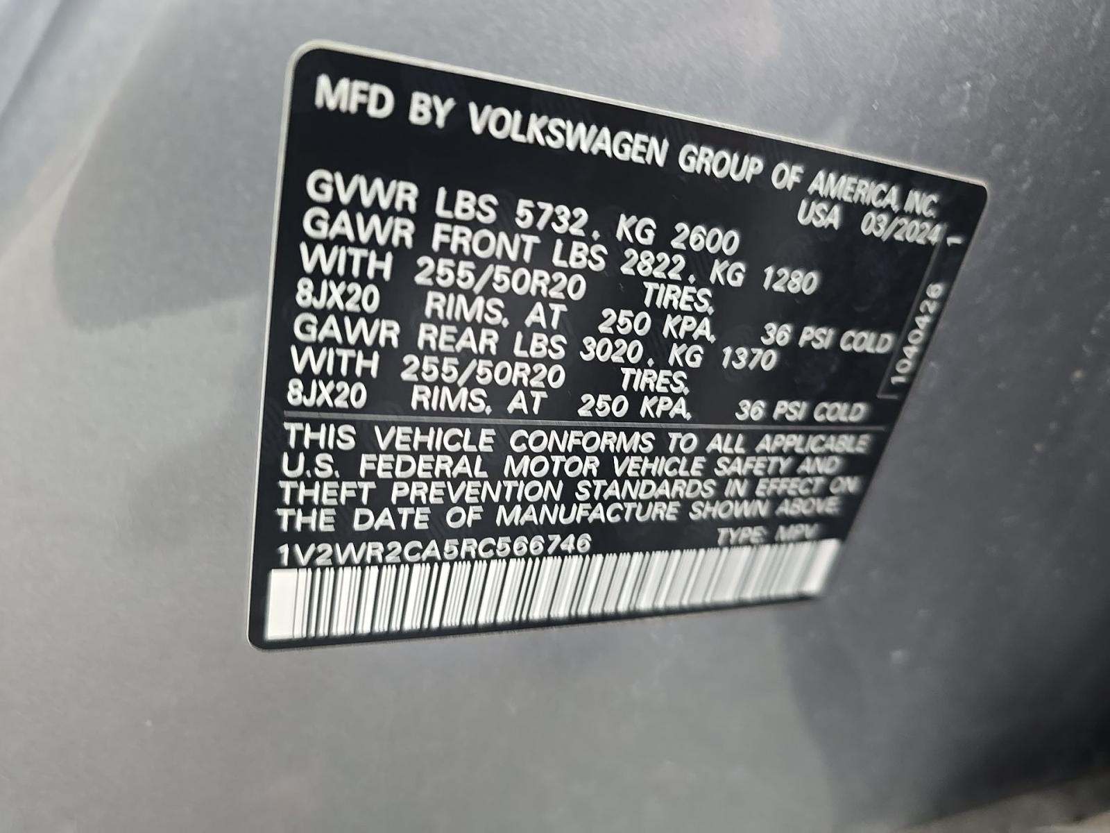 2024 Volkswagen Atlas 2.0T SE FWD