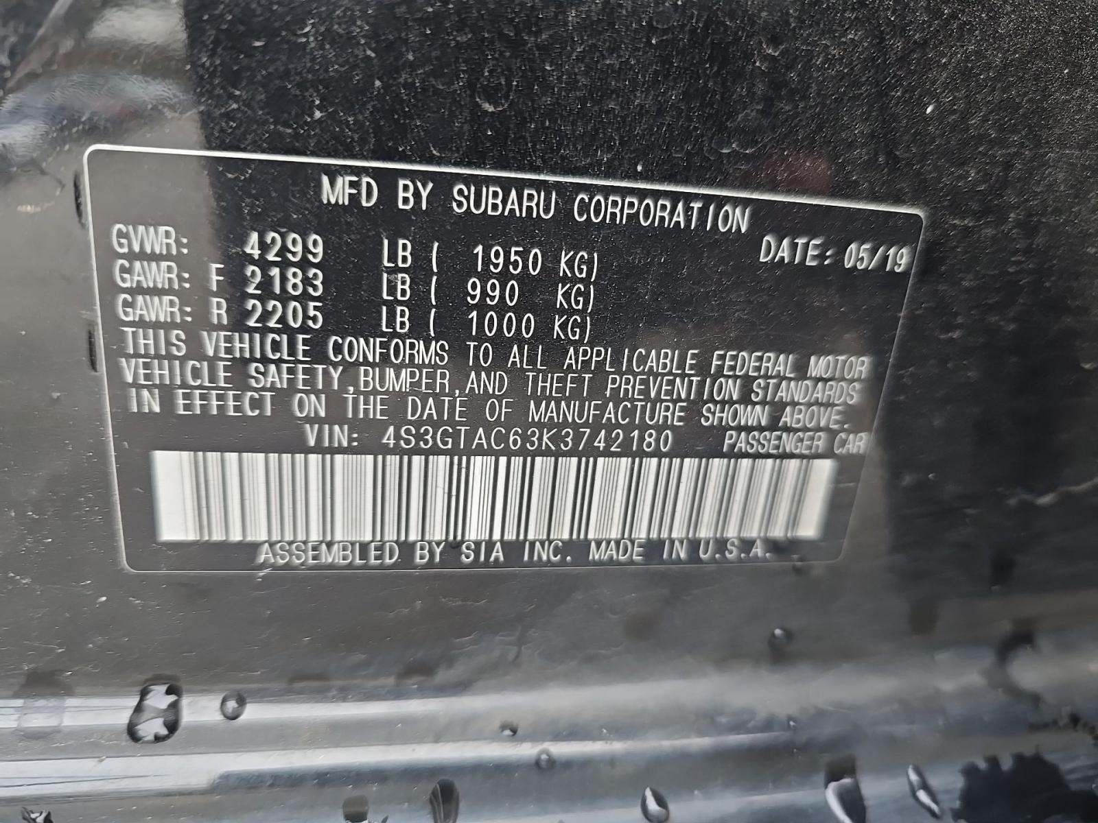 2019 Subaru Impreza 2.0i Premium AWD