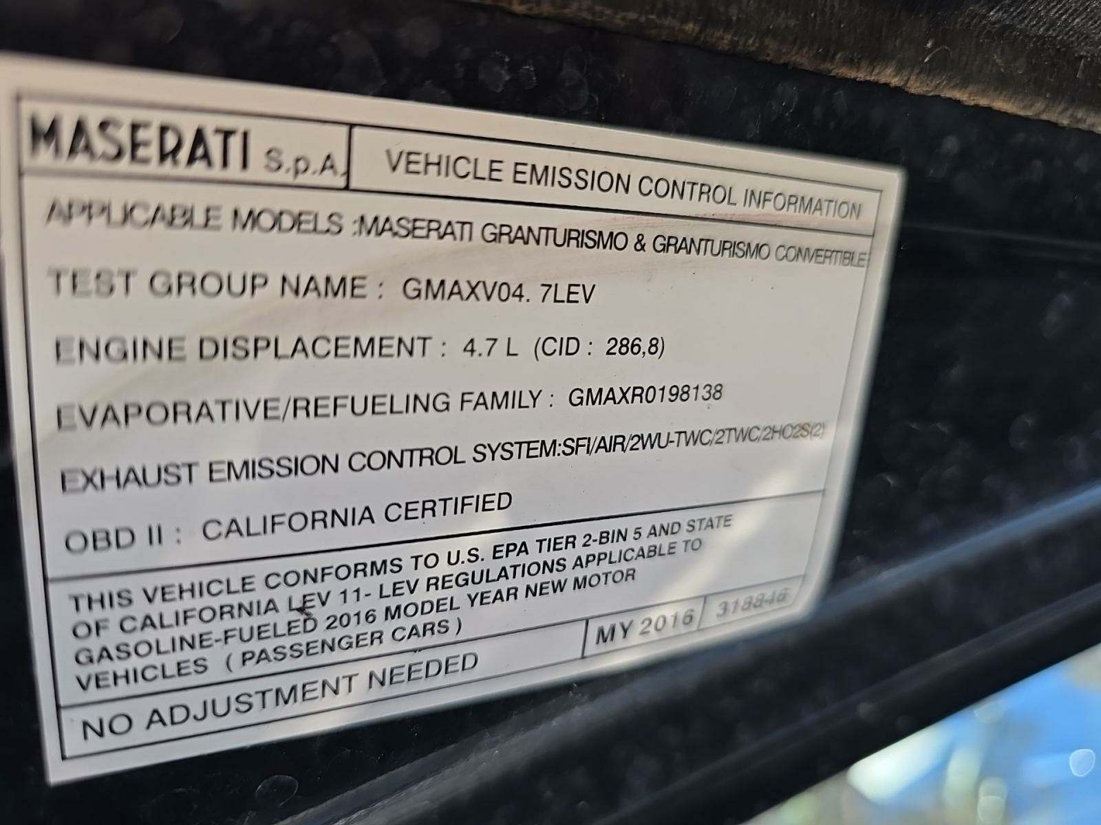 2016 Maserati GranTurismo Sport RWD